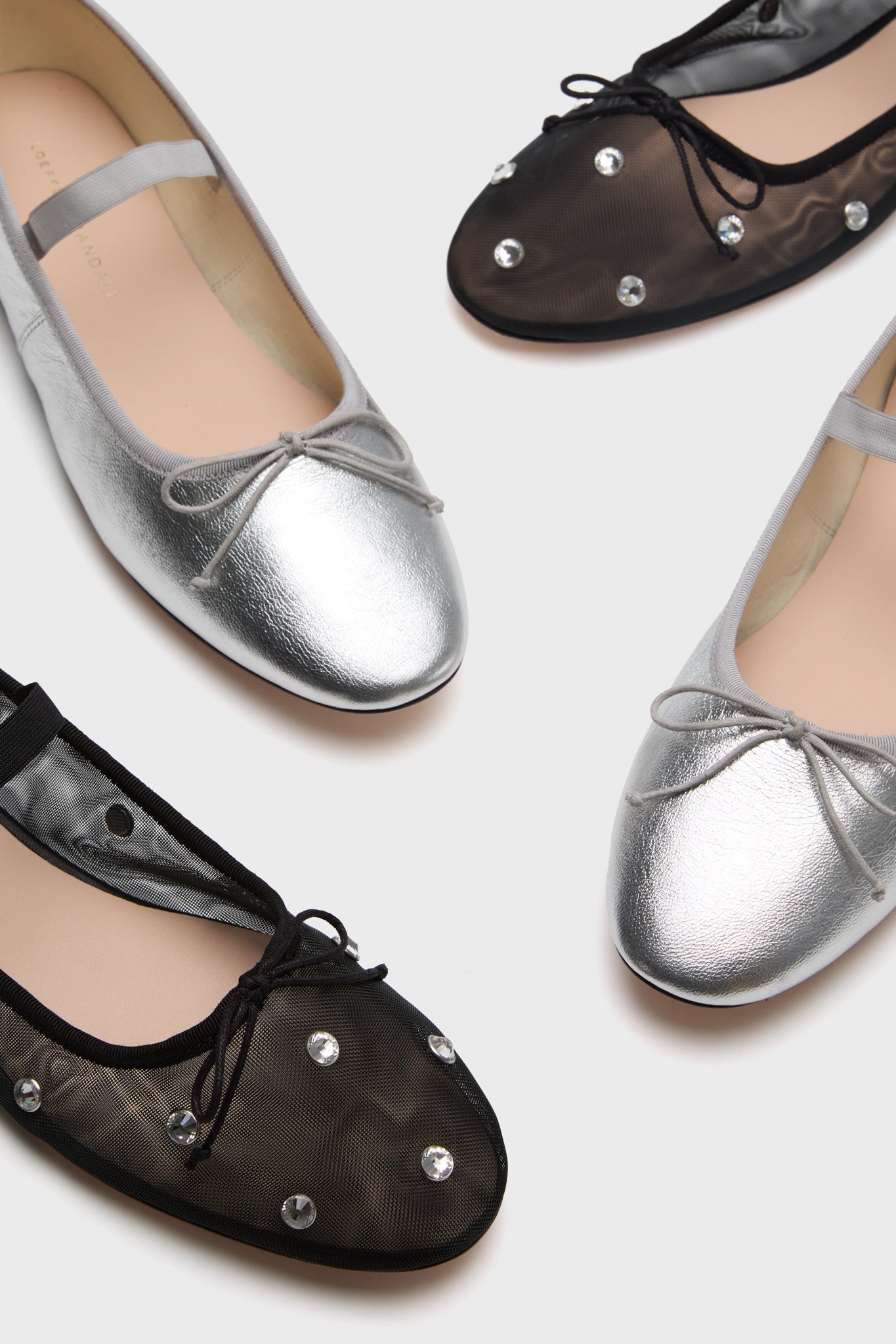 Loeffler Randall Metallic Silver Leonie Flats