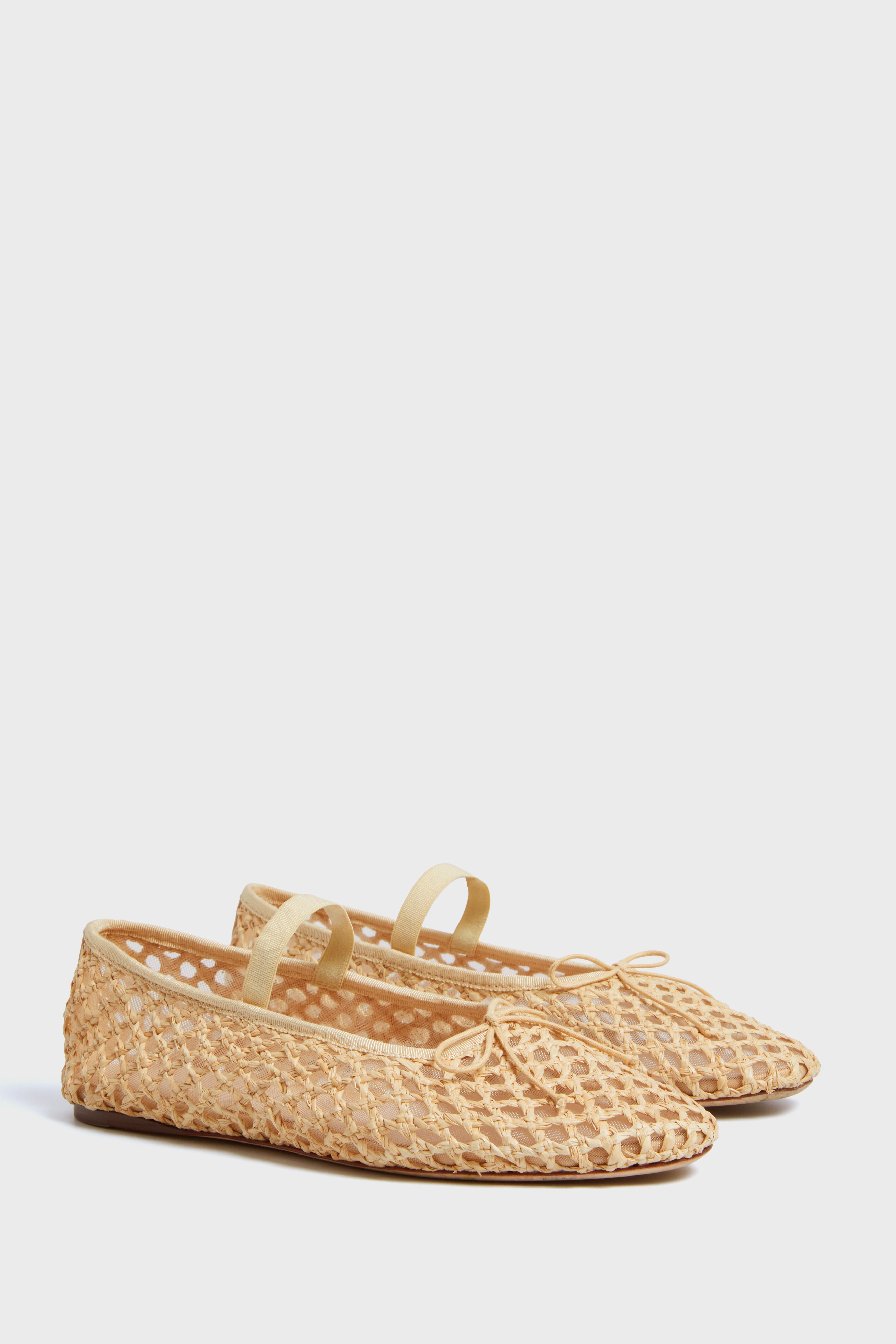 Loeffler Randall Natural Crochet Raffia Leonie Flats