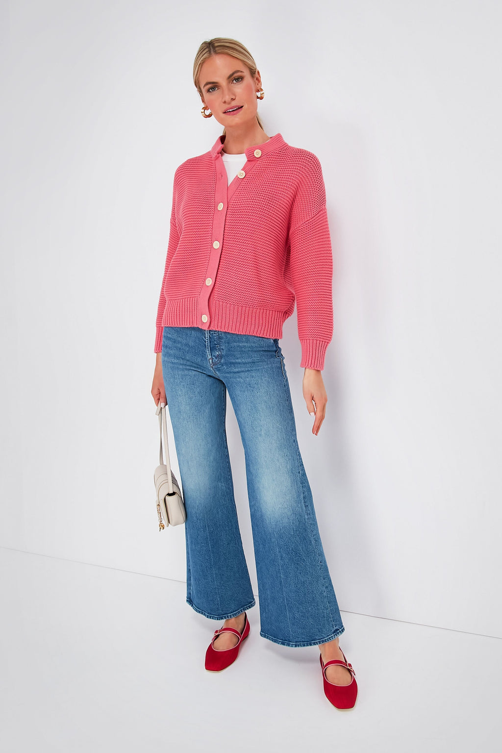 Loeffler Randall Red Moire Ginger Mary Jane Flat