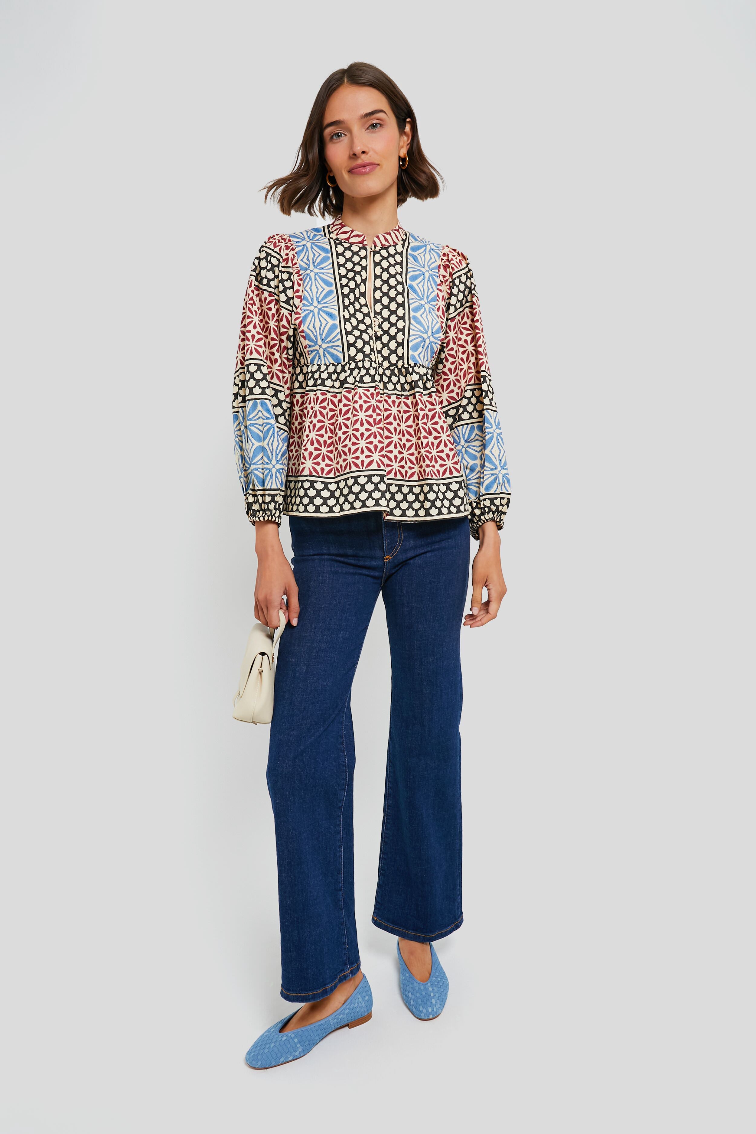  Light Woven Denim Nina Flats