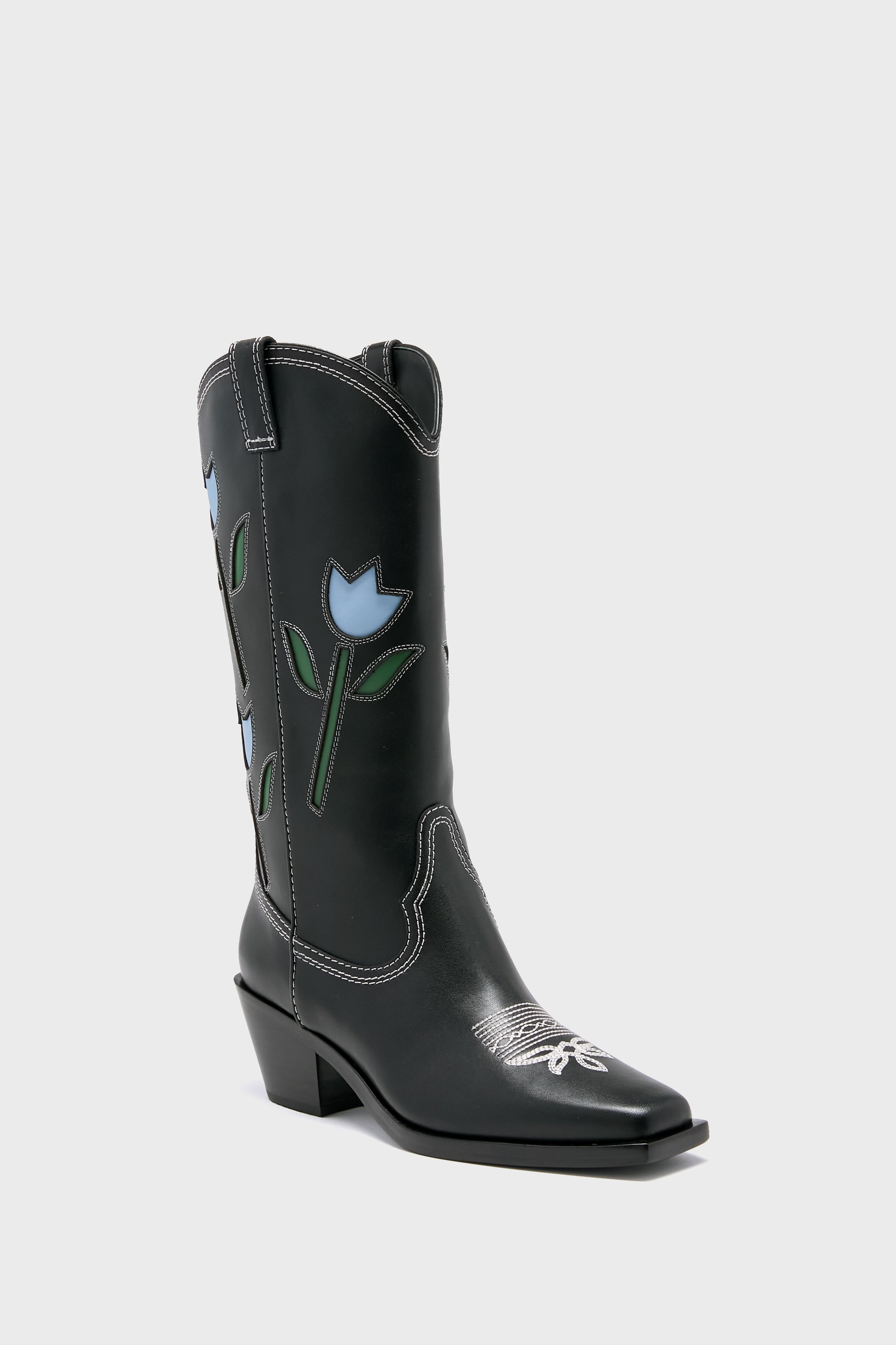 Loeffler Randall Black With Tulips Wilder Boots