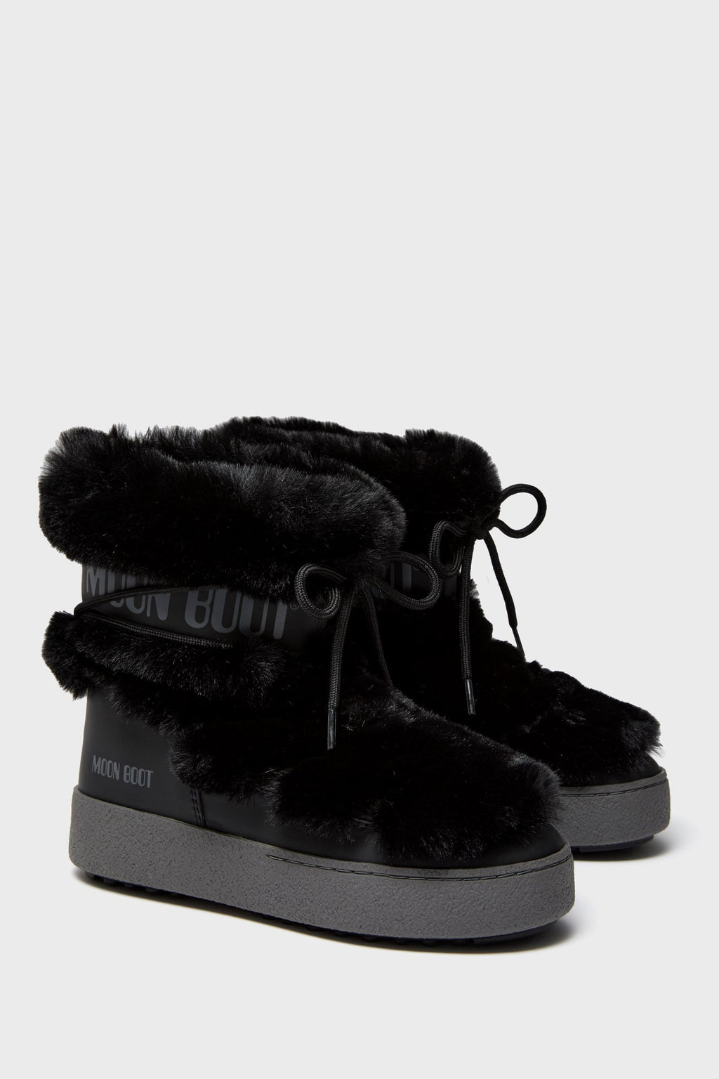 Moon Boot Black LTrack Faux Fur Boots