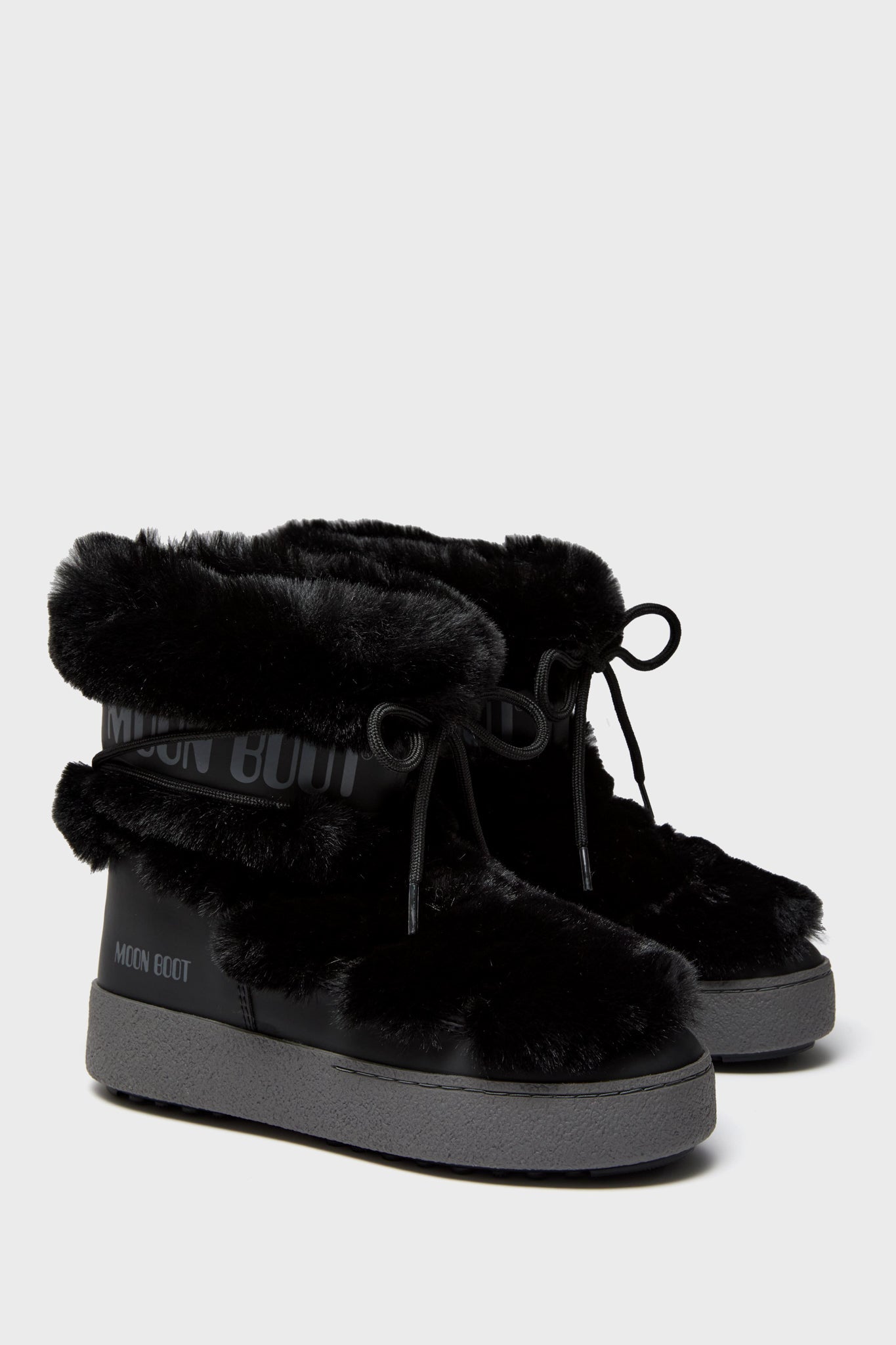 Moon Boot Black LTrack Faux Fur Boots