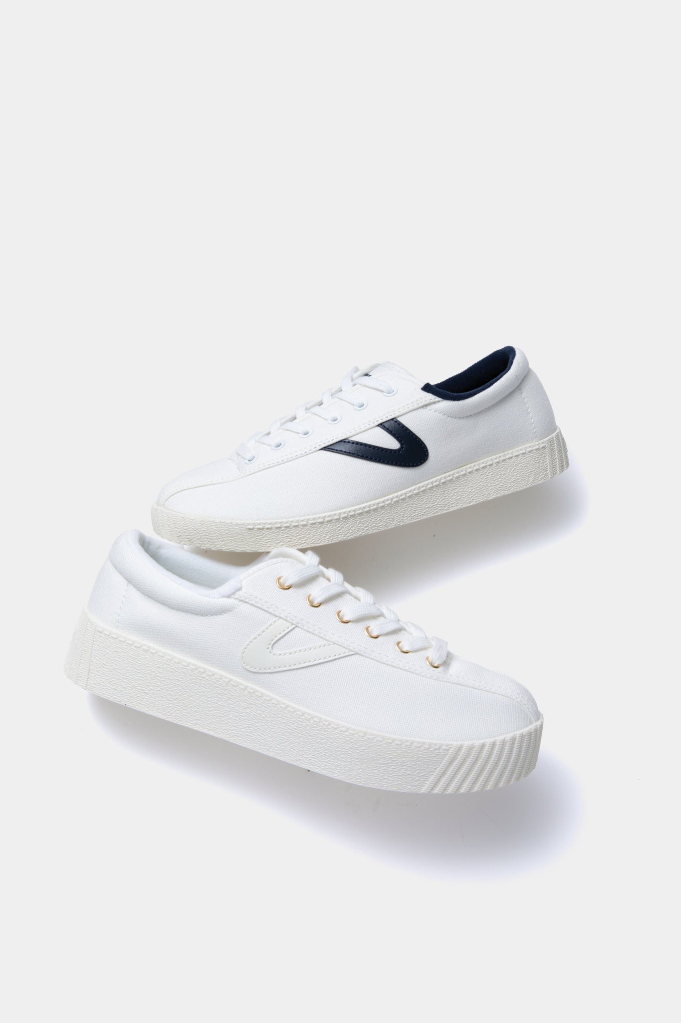 Tretorn White Nylite Bold Plus Canvas Sneakers