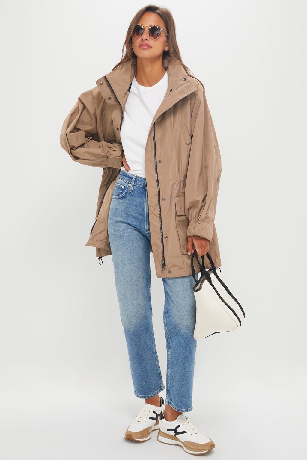 Veronica Beard Coconut And Black Valentina Sneakers