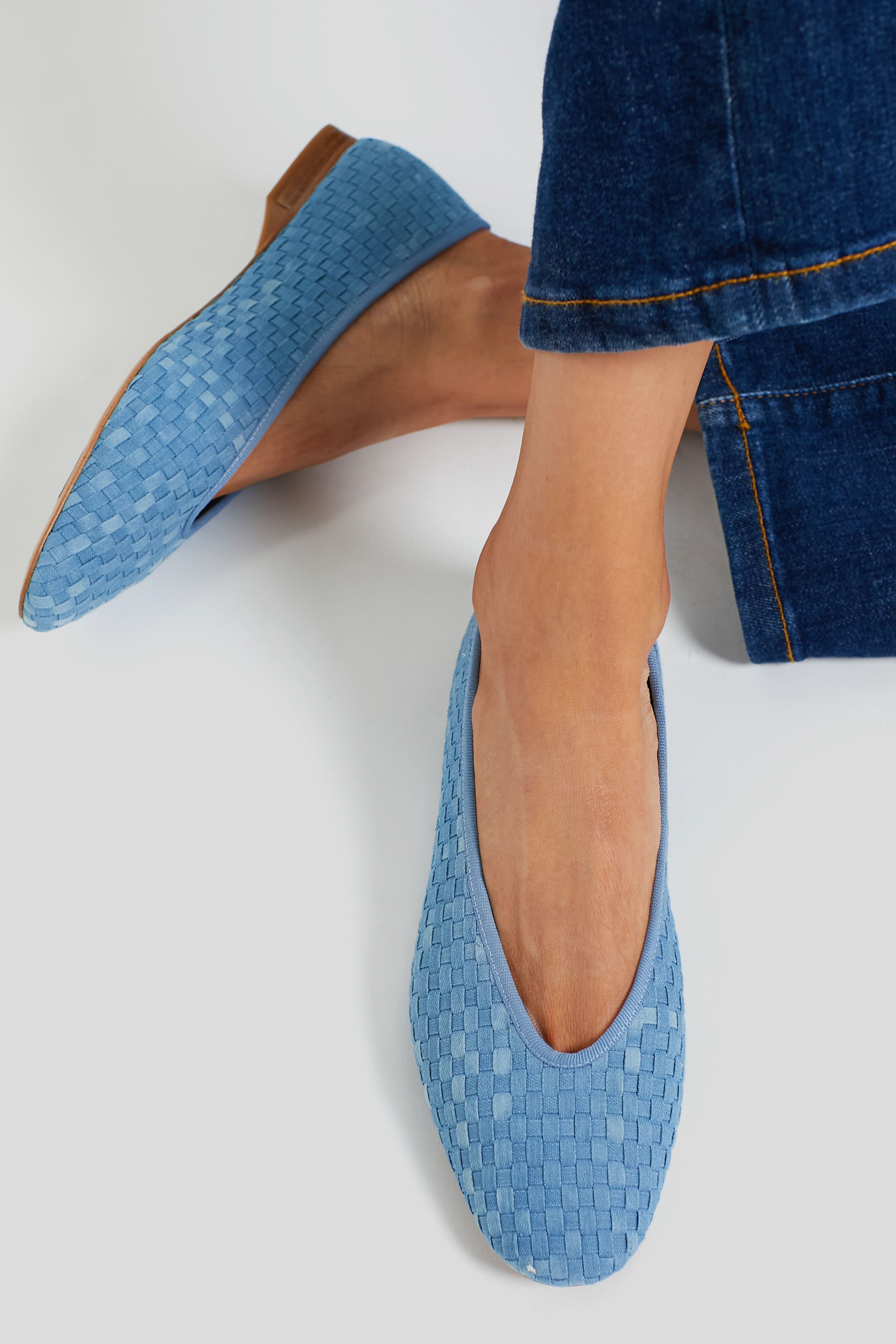  Light Woven Denim Nina Flats