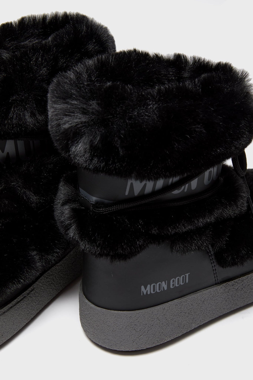 Moon Boot Black LTrack Faux Fur Boots
