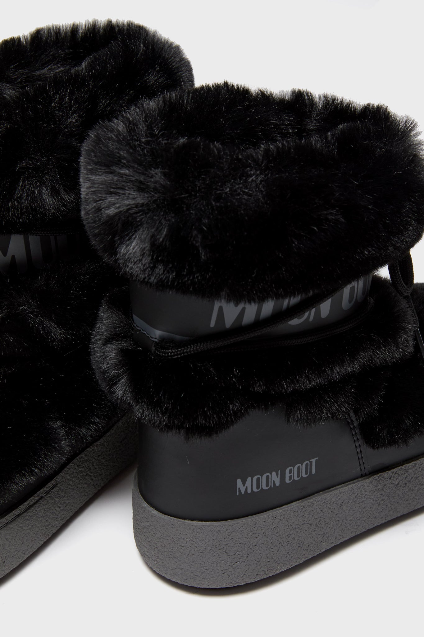 Moon Boot Black LTrack Faux Fur Boots