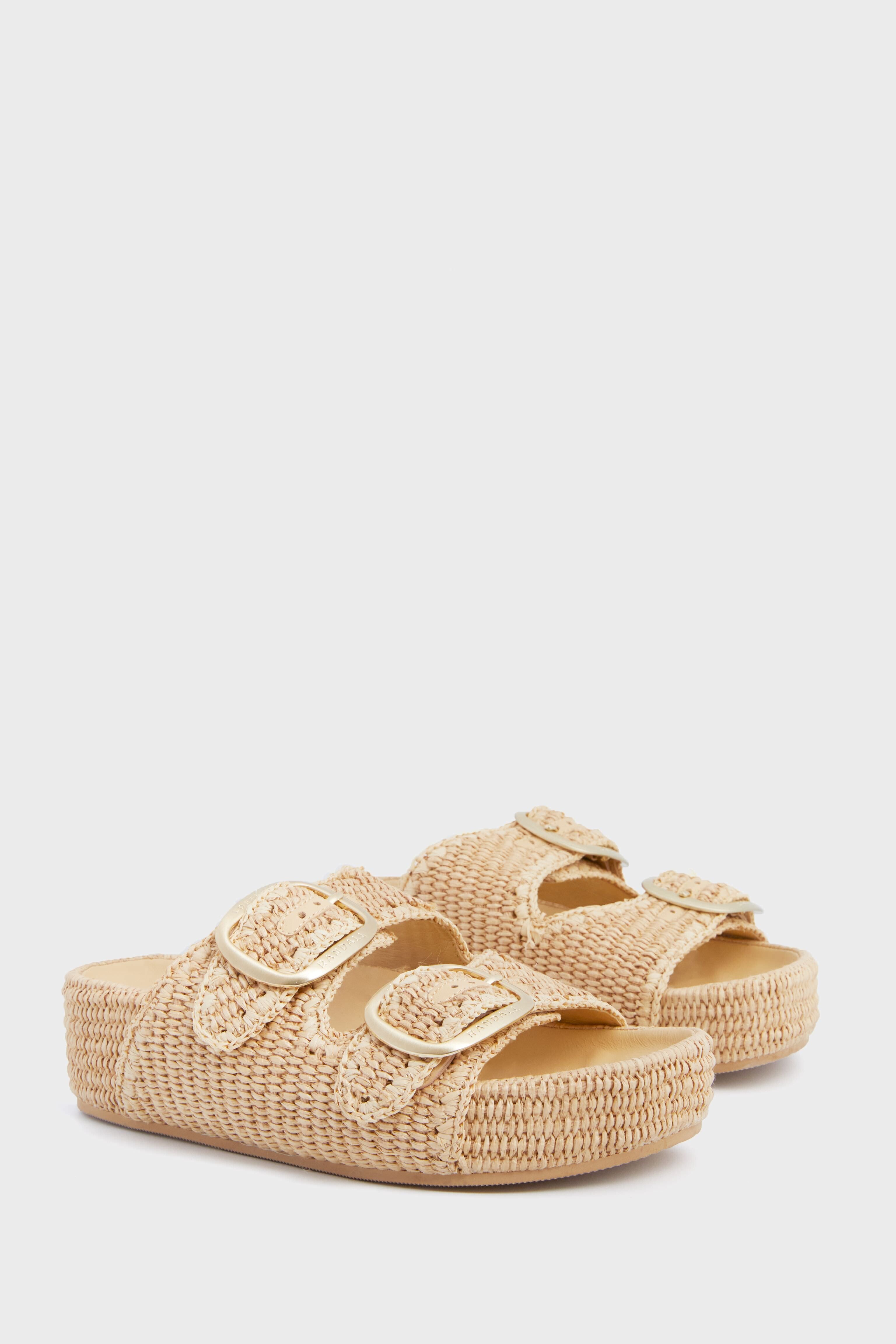Loeffler Randall Natural Chunky Woven Raffia Sandals
