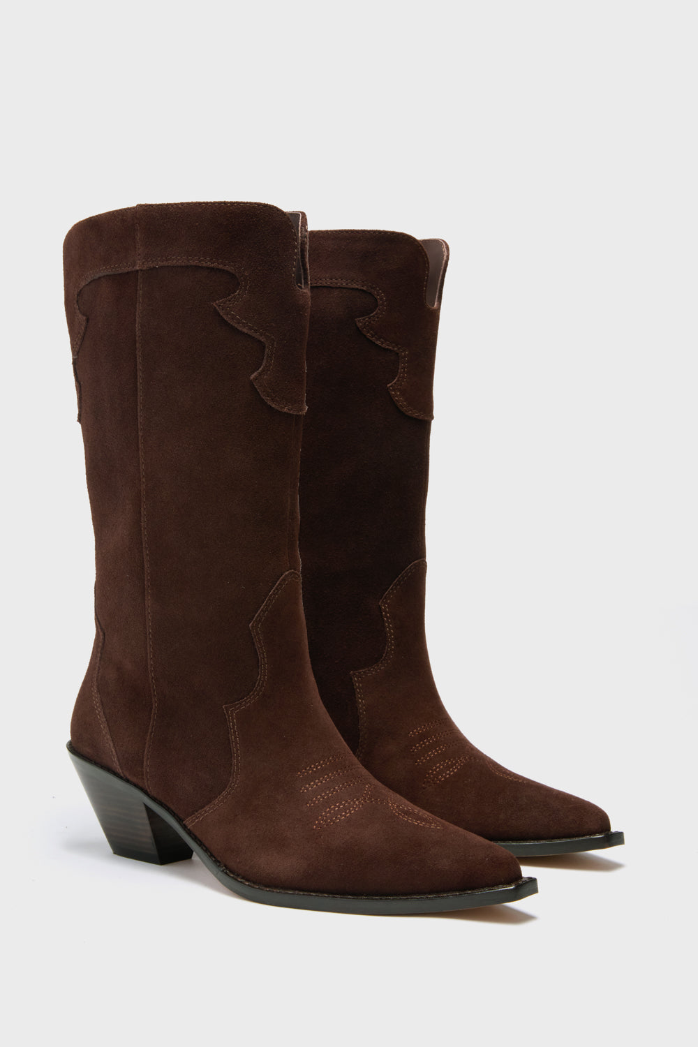 Chocolate Brown Suede Wilson Cowboy Boots