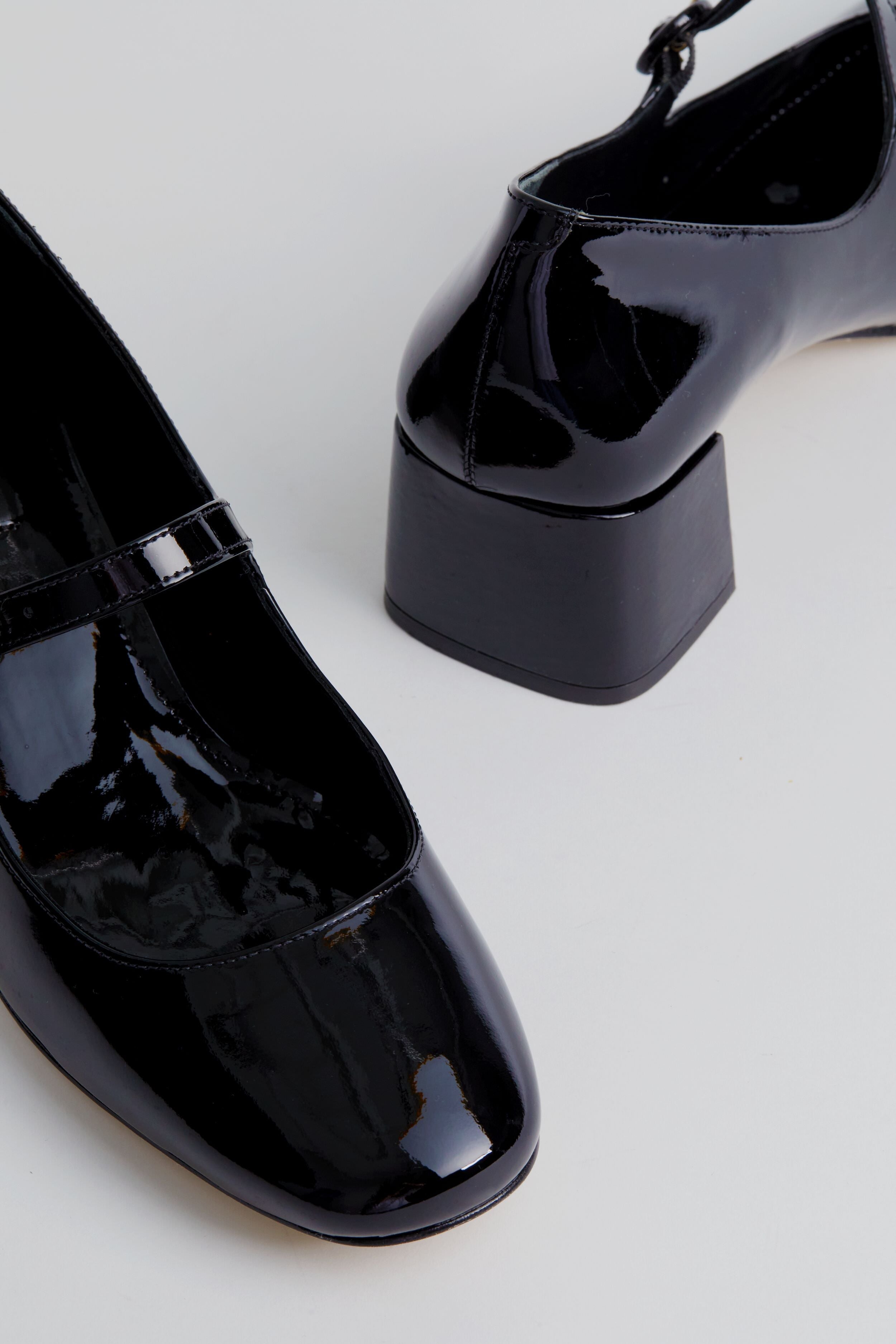  Black Patent Blair Block Pumps
