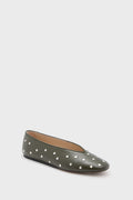  Green Regency Studded Leather Slippers