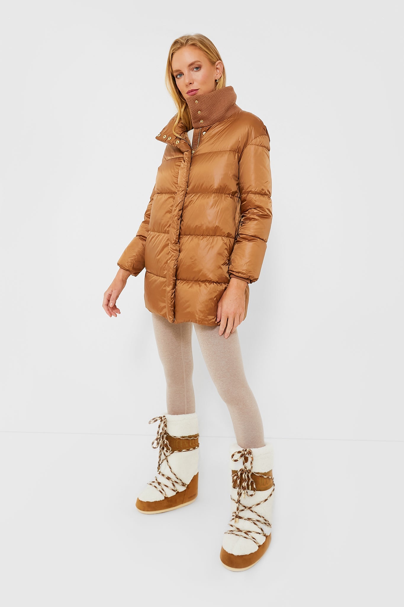 Moon Boot Whisky Off White Icon Shearling Boots