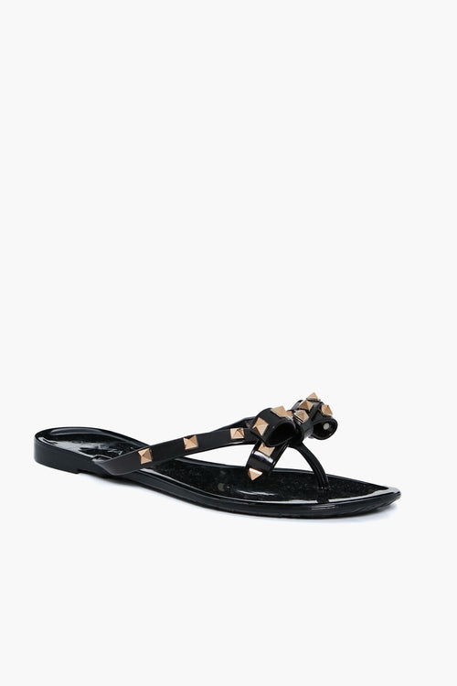  Black Jelly Bowtie Sandals