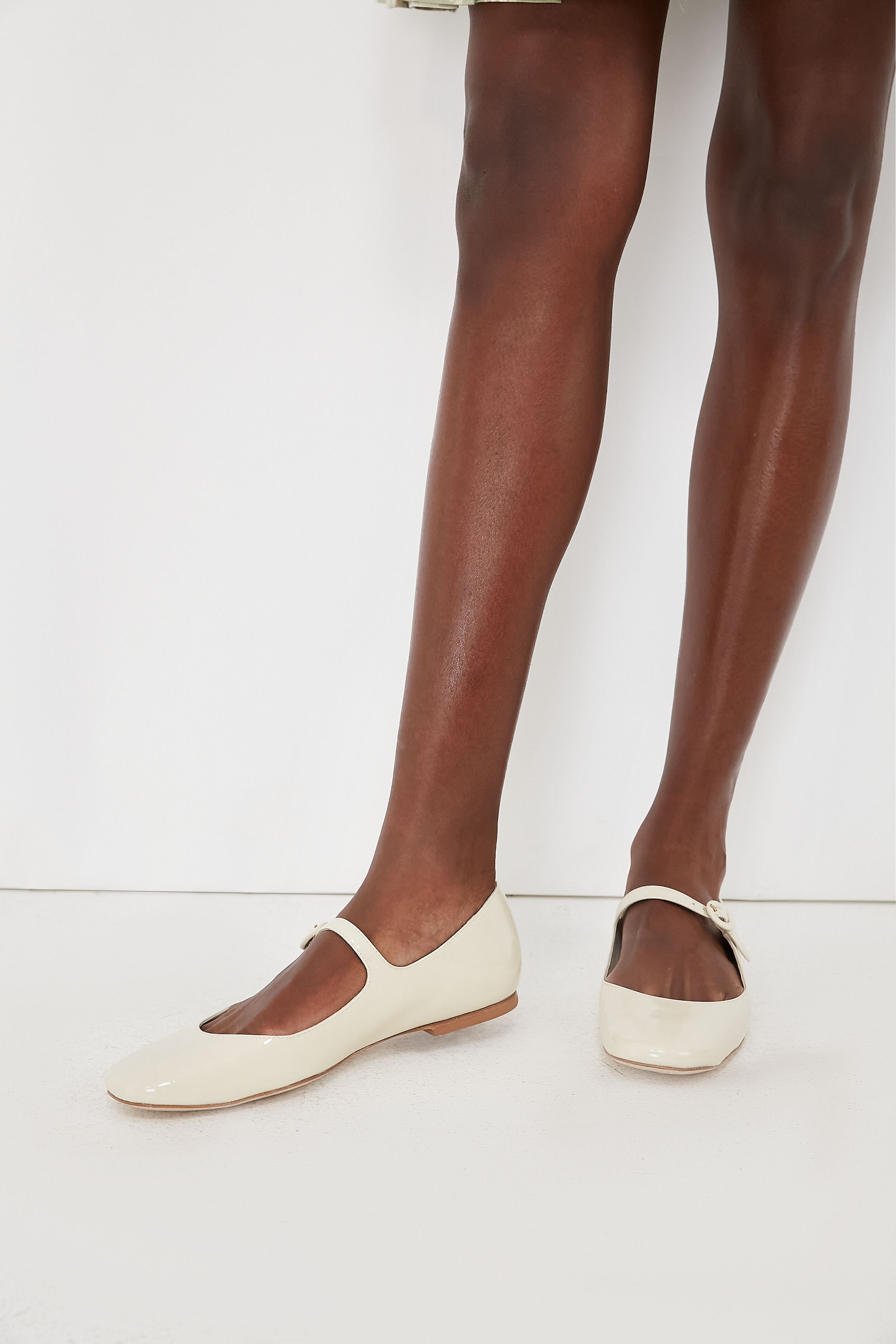  Ivory Patent Leather Blair Ballet Flats