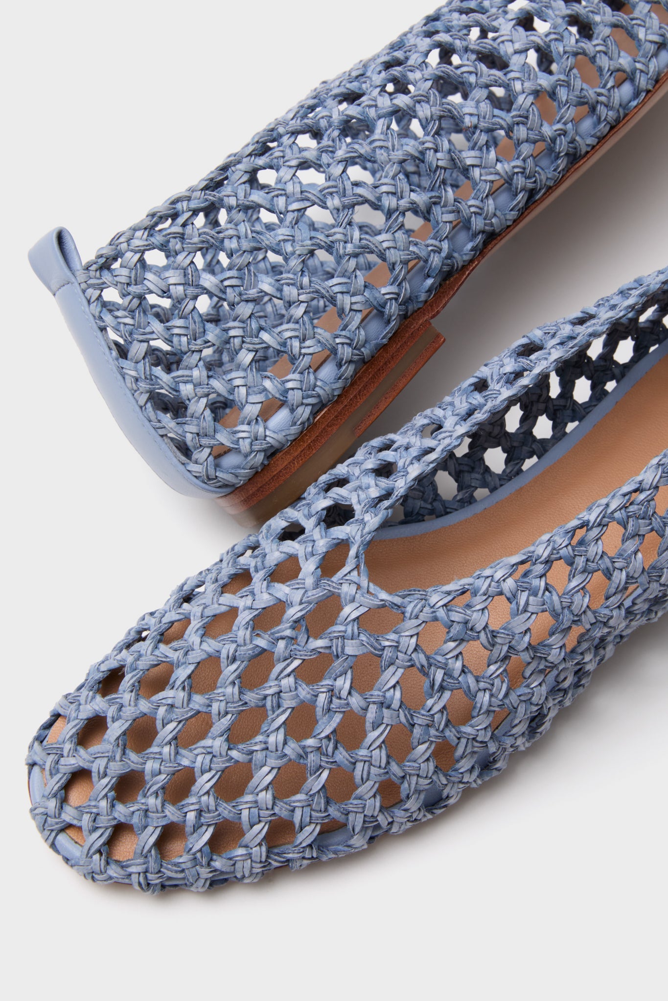 Mansur Gavriel Blue Woven Ballerina