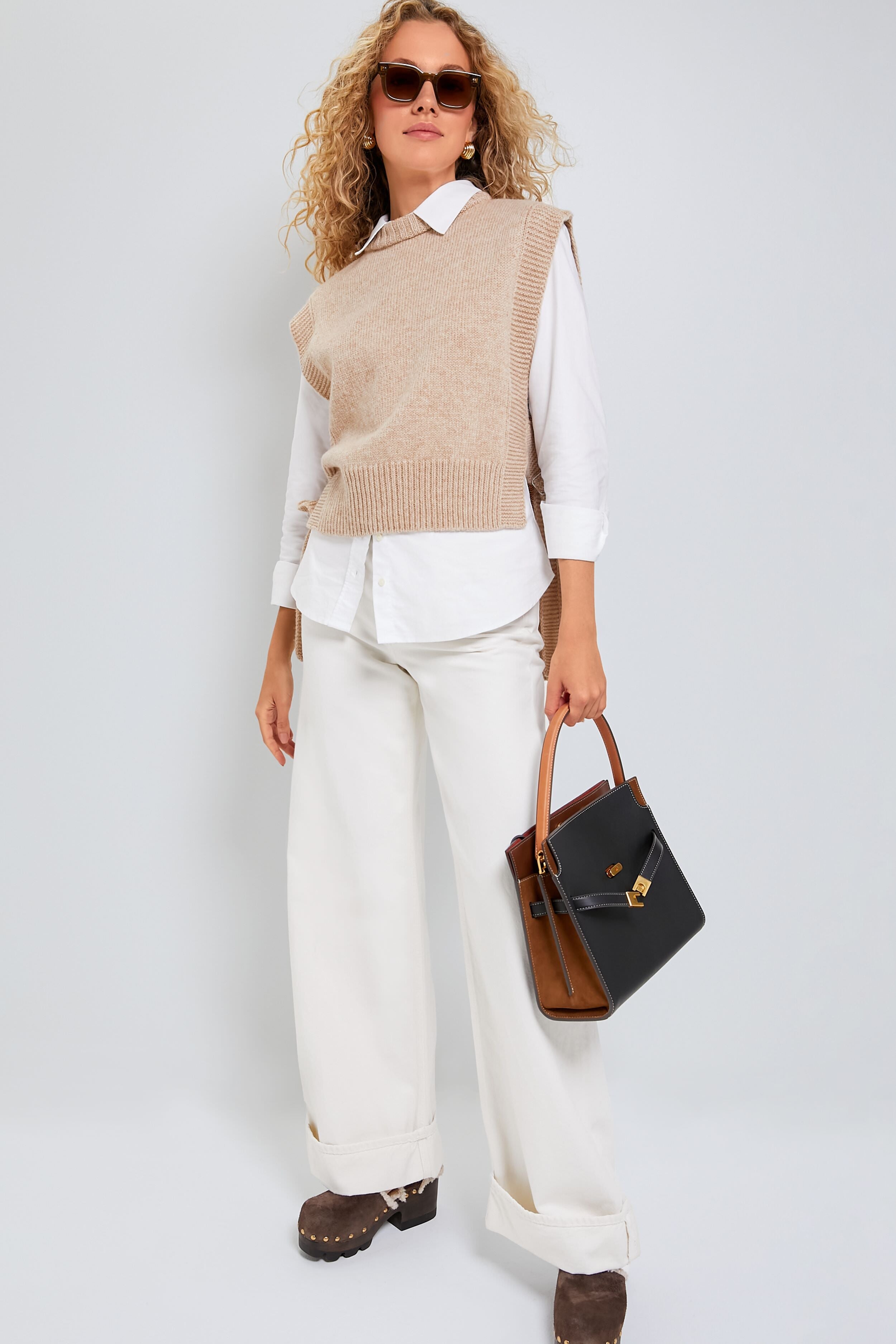 Tory Burch Deep Espresso Shearling Clog