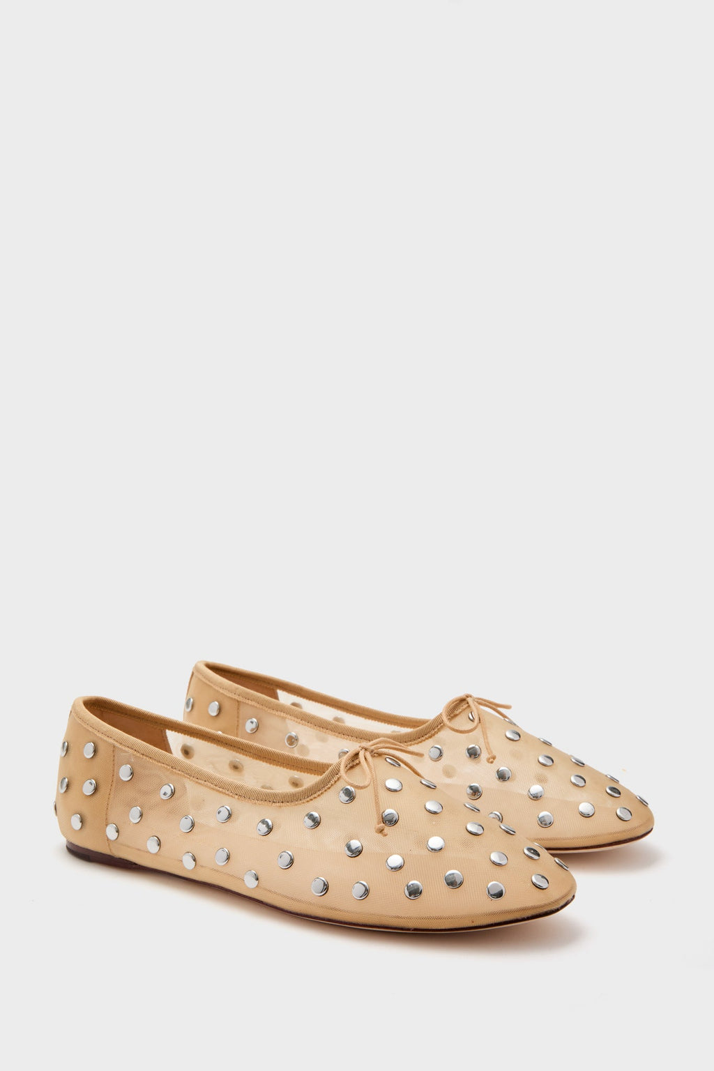 Loeffler Randall Caramel Mesh With Silver Studs Landon Flats