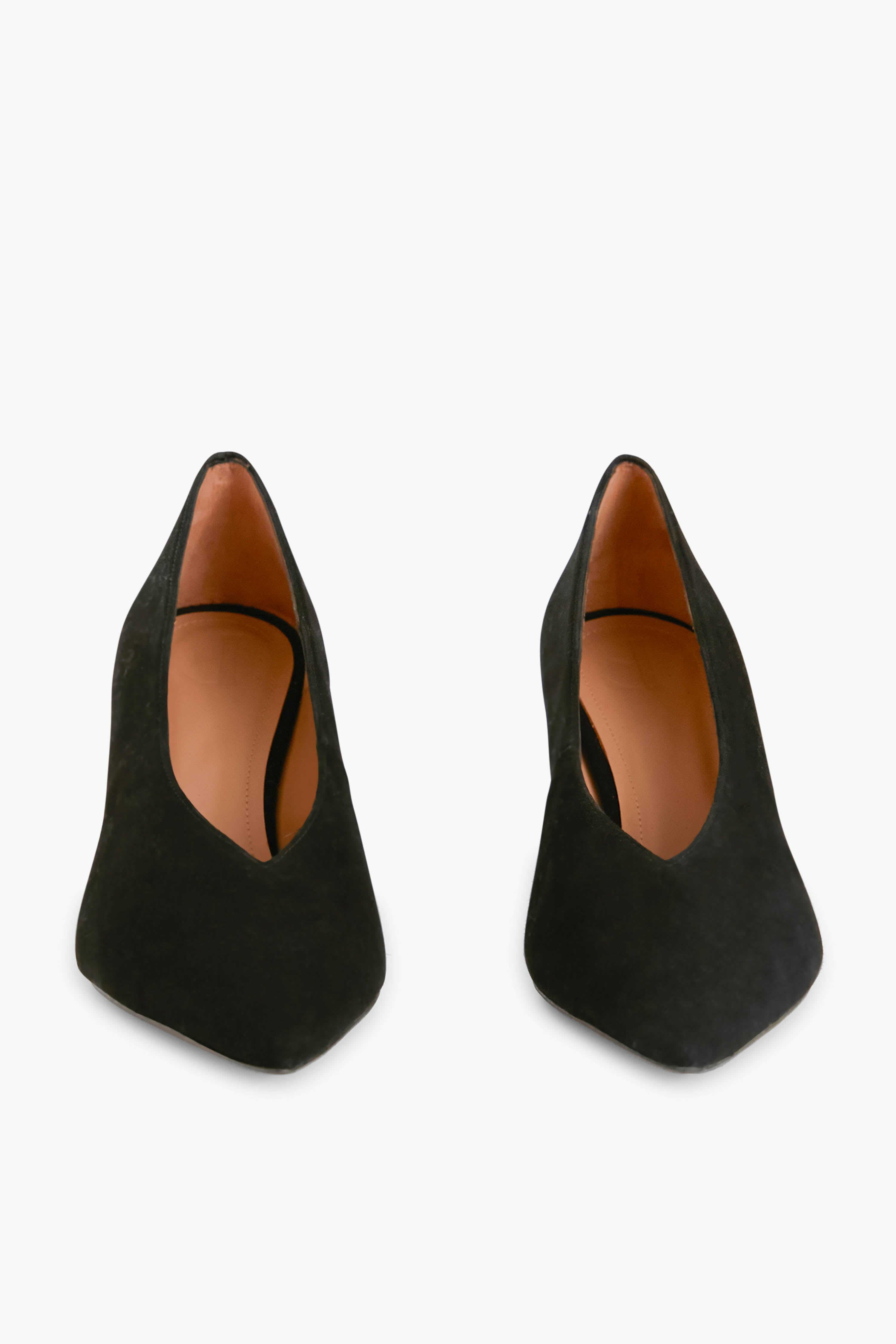  Black Suede Fabienne Heels