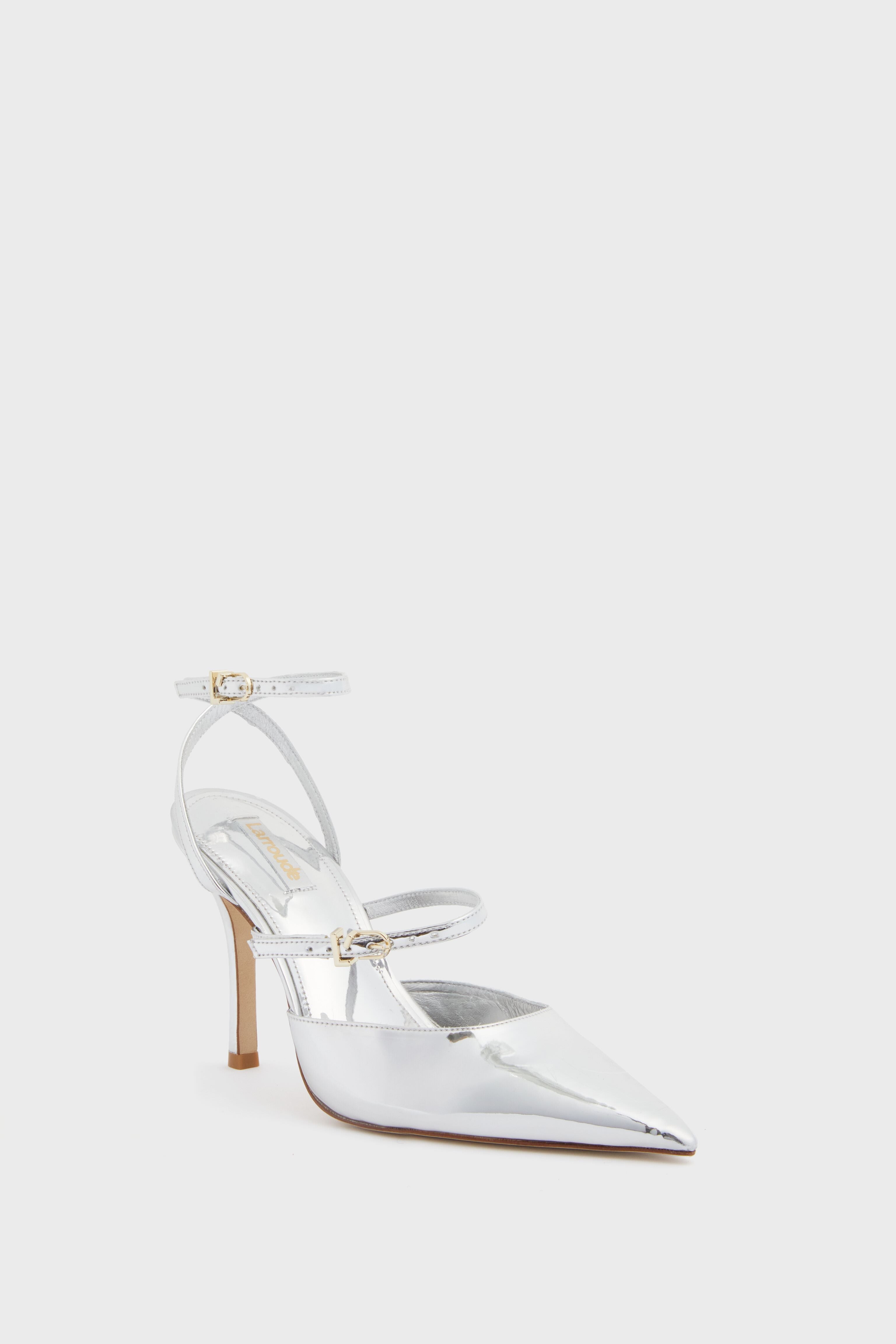  Silver Specchio Kris Pumps