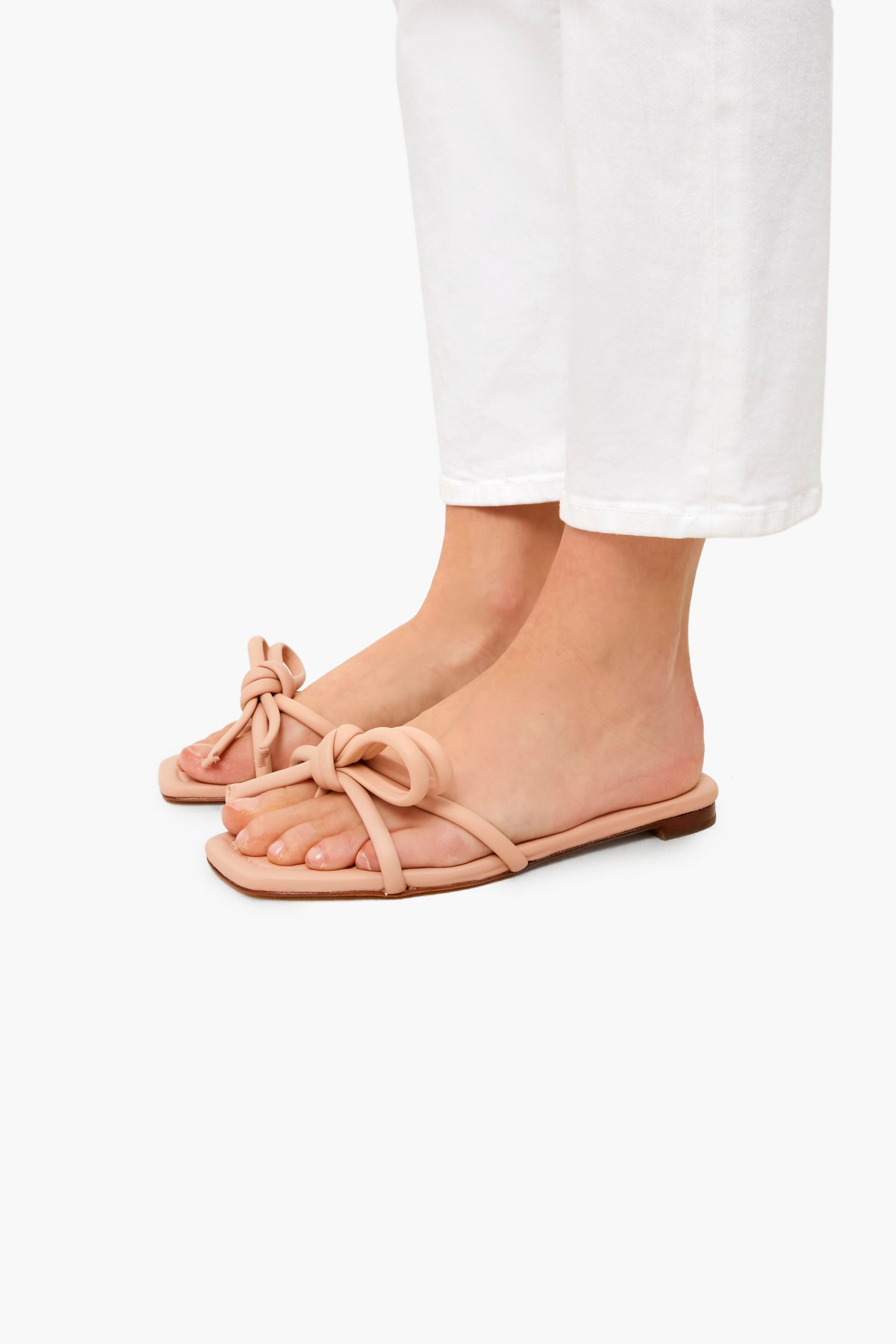 Loeffler Randall Ballet Hadley Leather Bow Flat Sandals