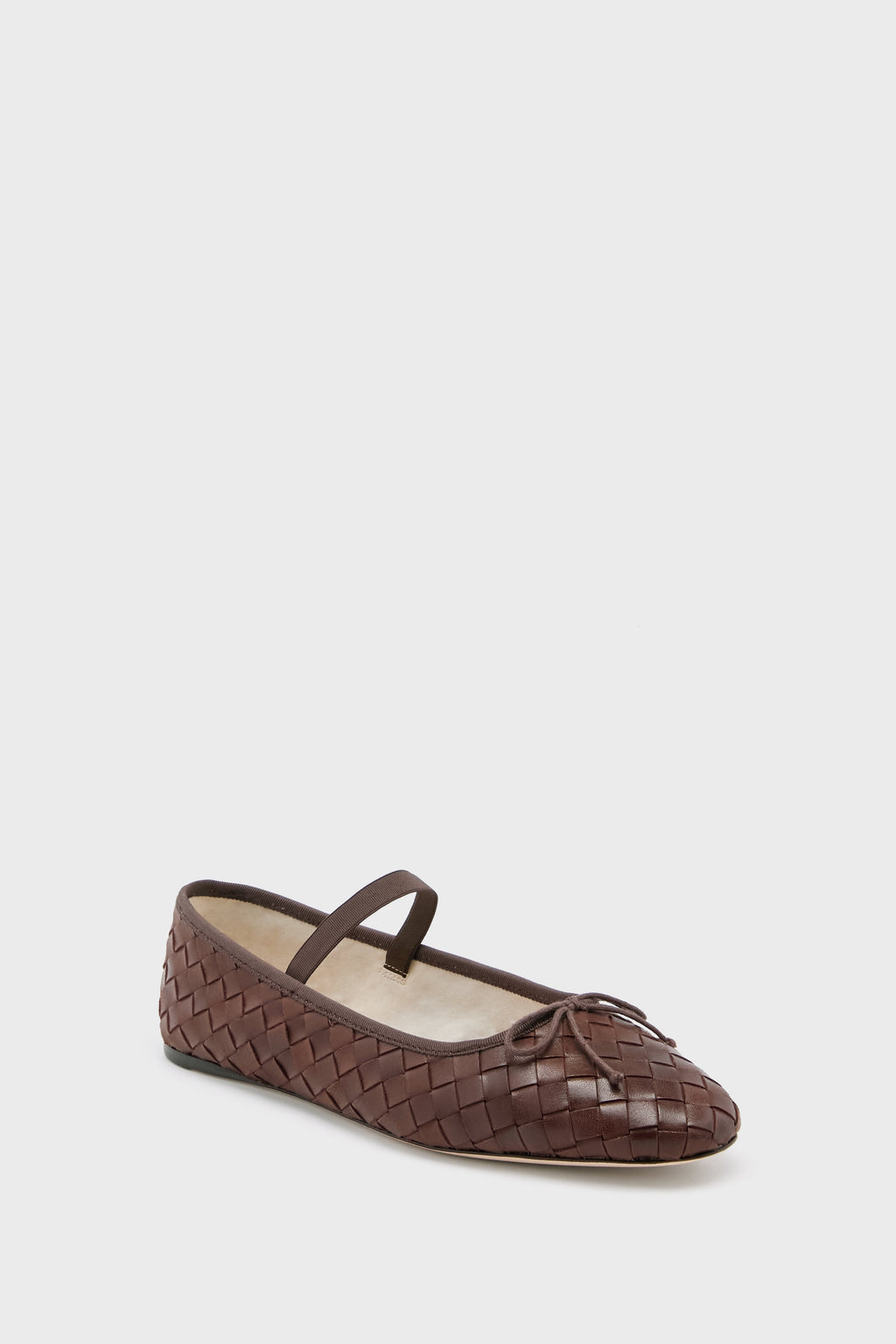 Loeffler Randall Espresso Woven Leather Leonie Flats