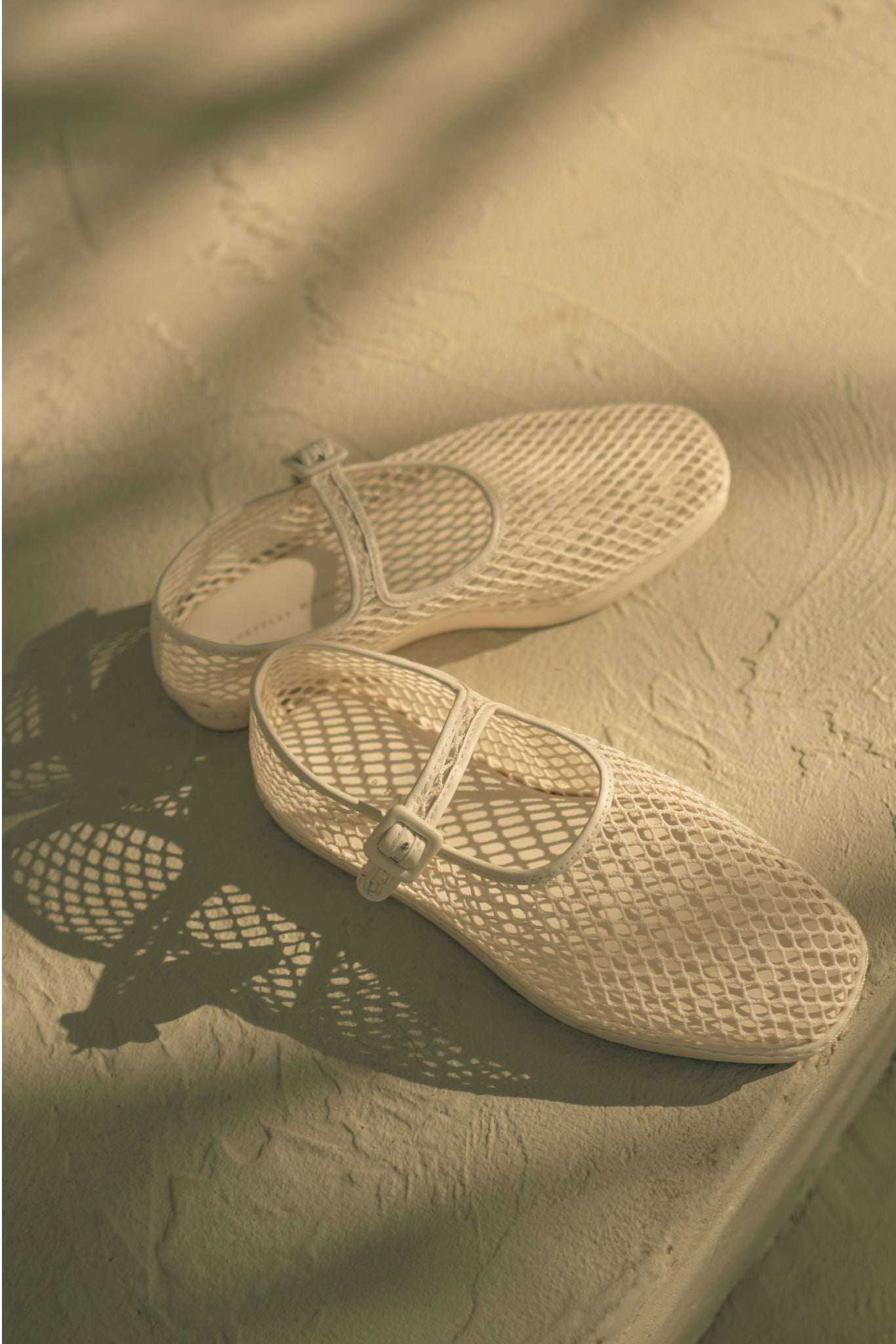 Loeffler Randall White Netted Mesh Rita Mary Janes