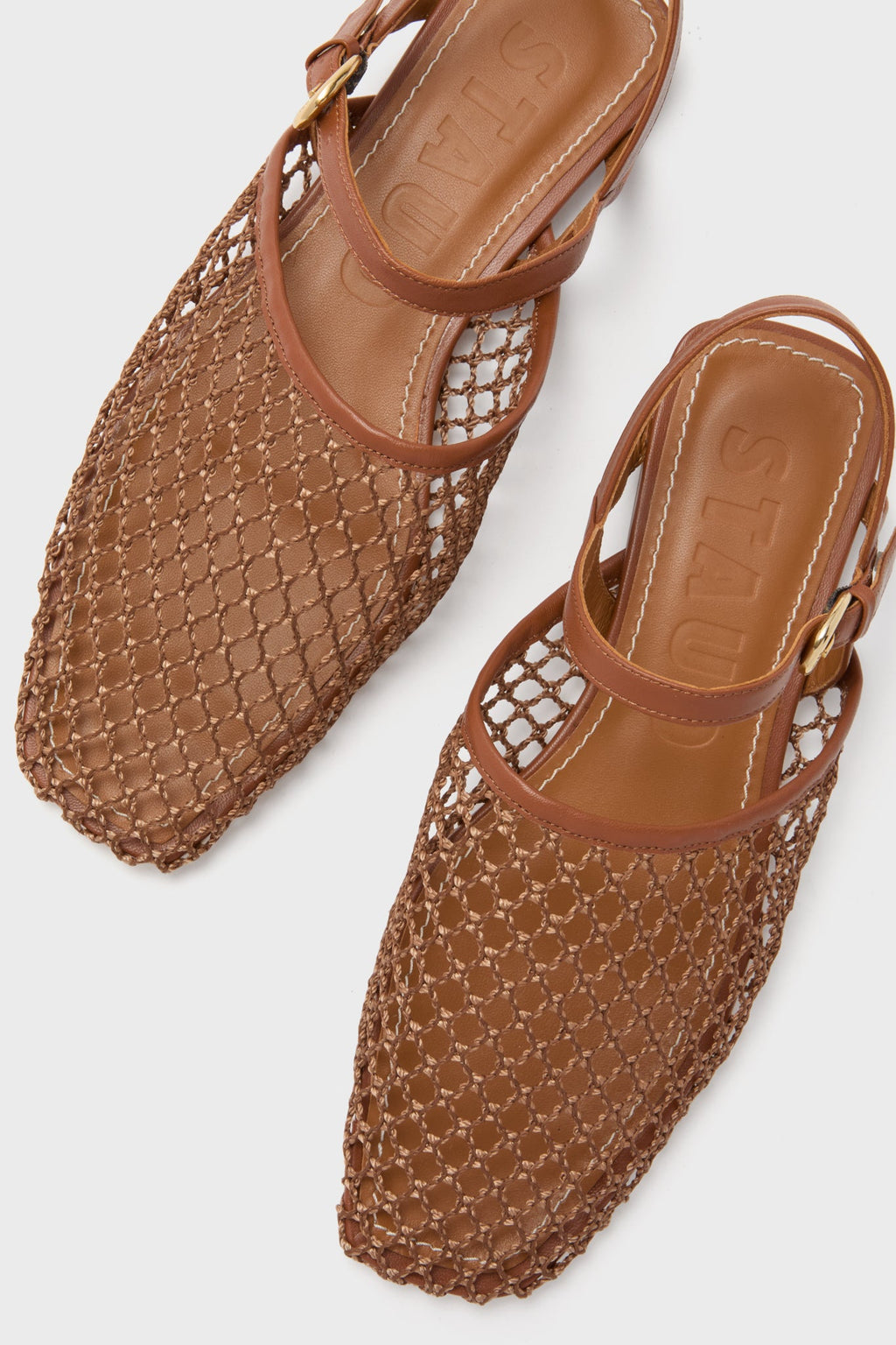 Staud Tan Netting Rete Sandal