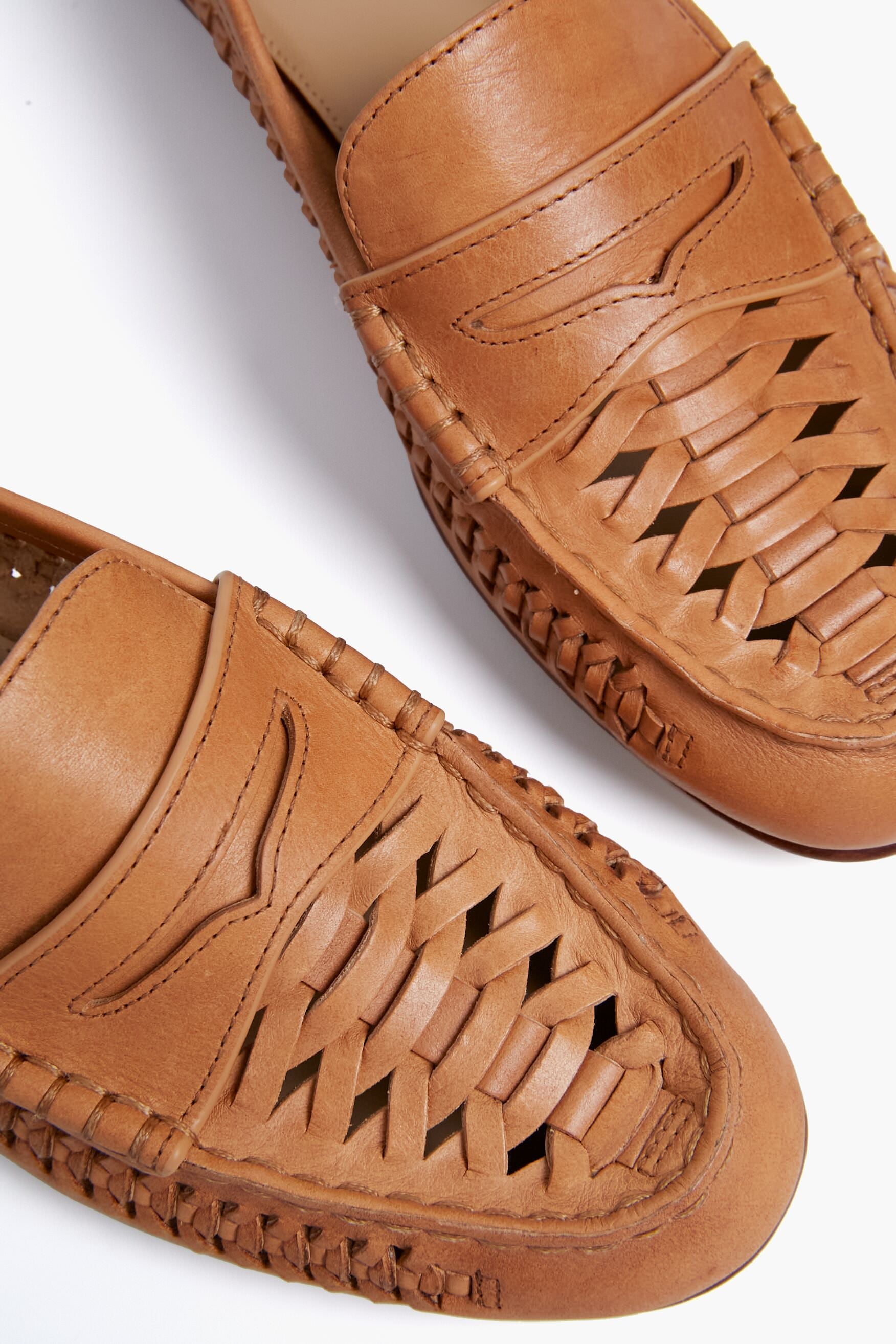 Veronica Beard Natural Penny Woven Loafers