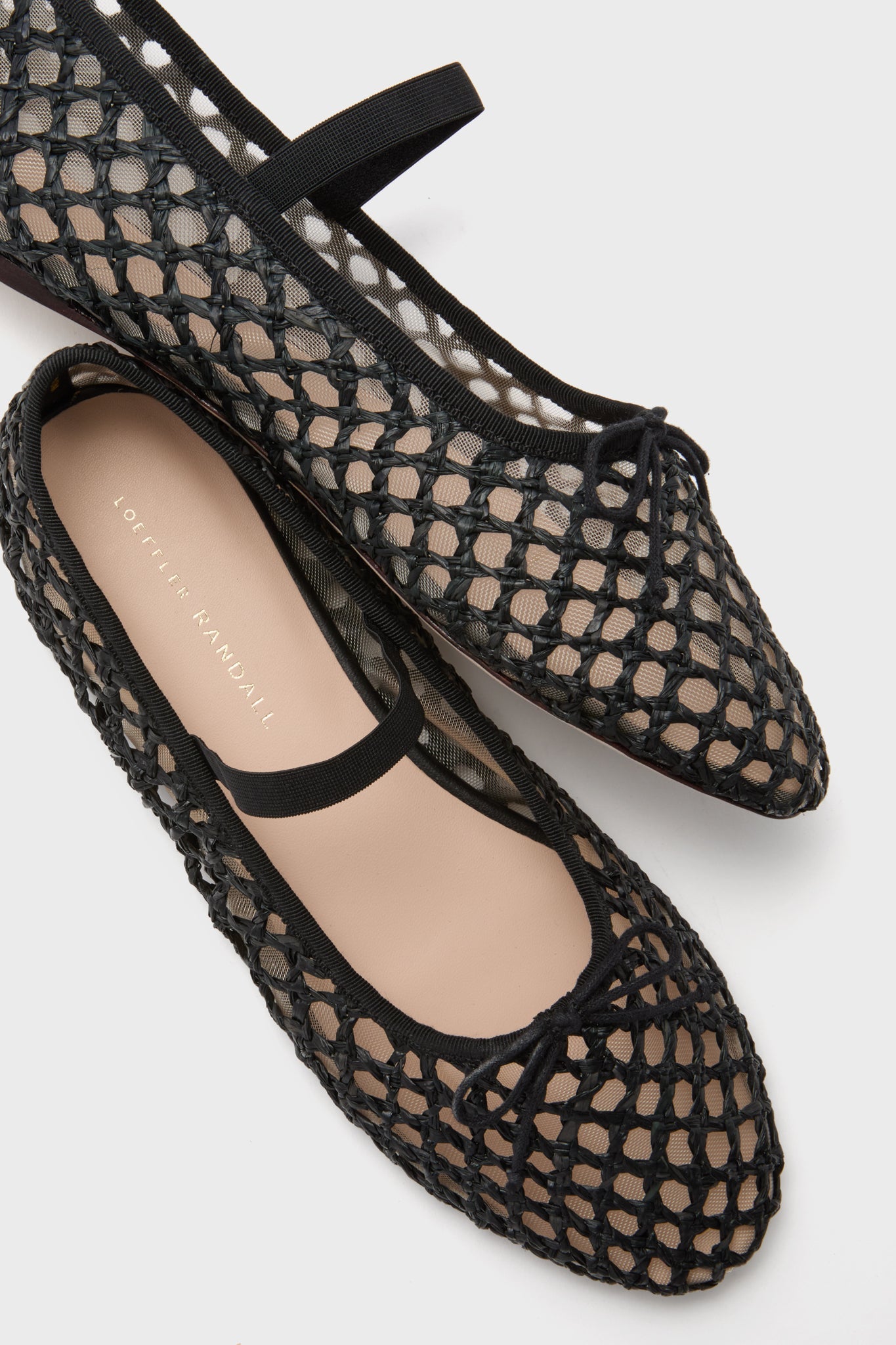 Loeffler Randall Black Crochet Leonie Flats
