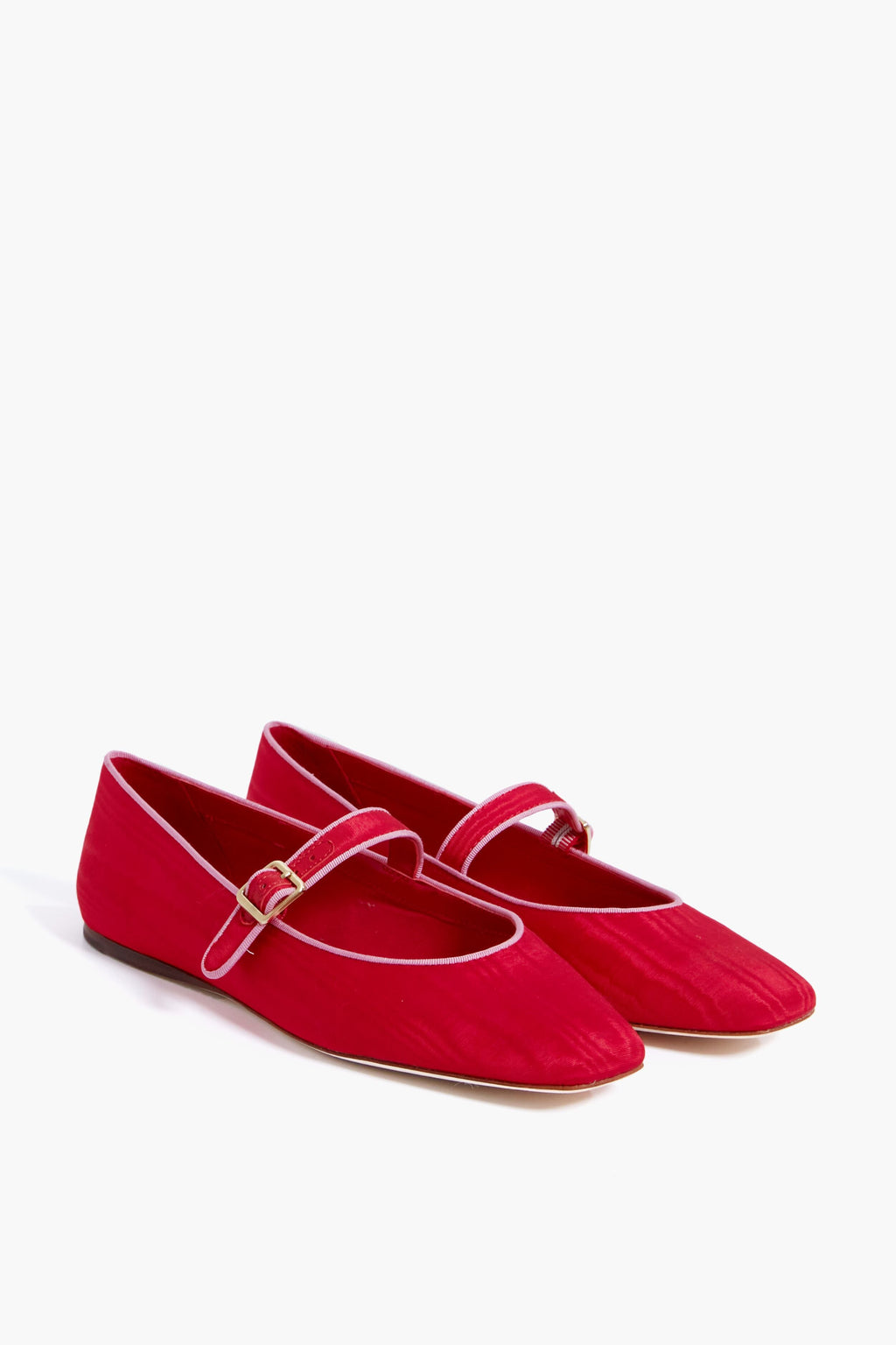 Loeffler Randall Red Moire Ginger Mary Jane Flat