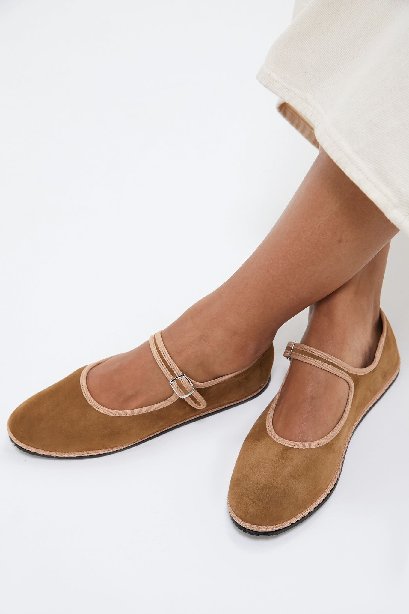  Castagna Suede Mary Jane Flats