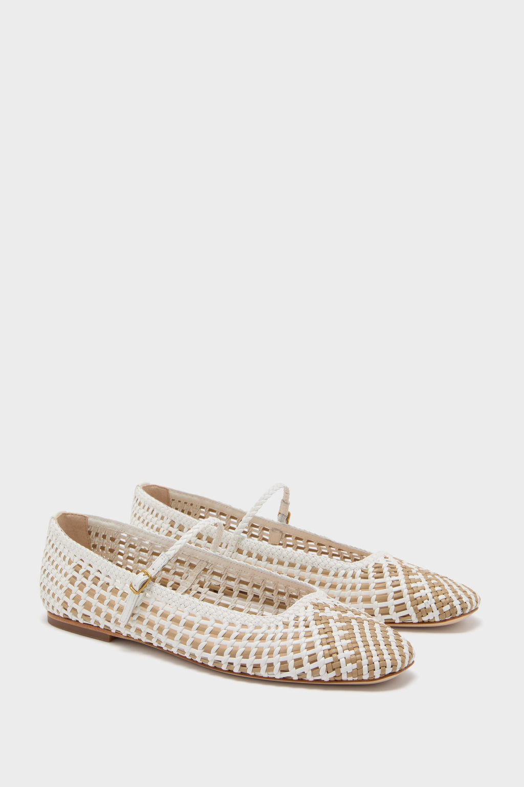 Veronica Beard Coconut And Sand Ellie Woven Flats