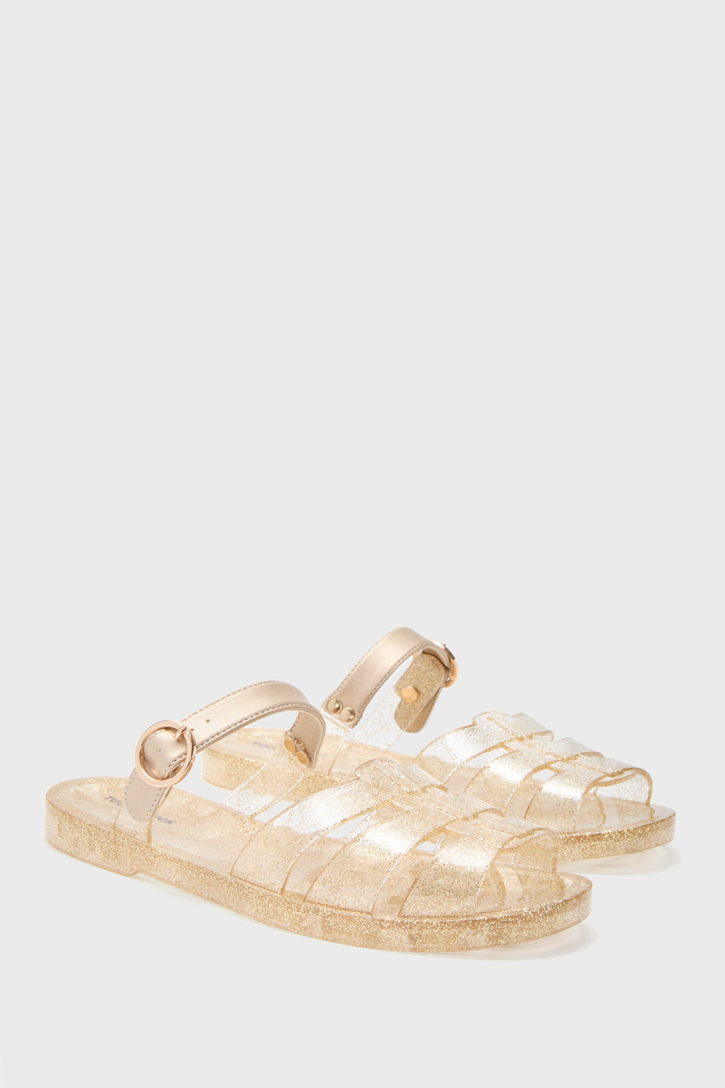  Champagne Glitter Riley Jelly Sandals