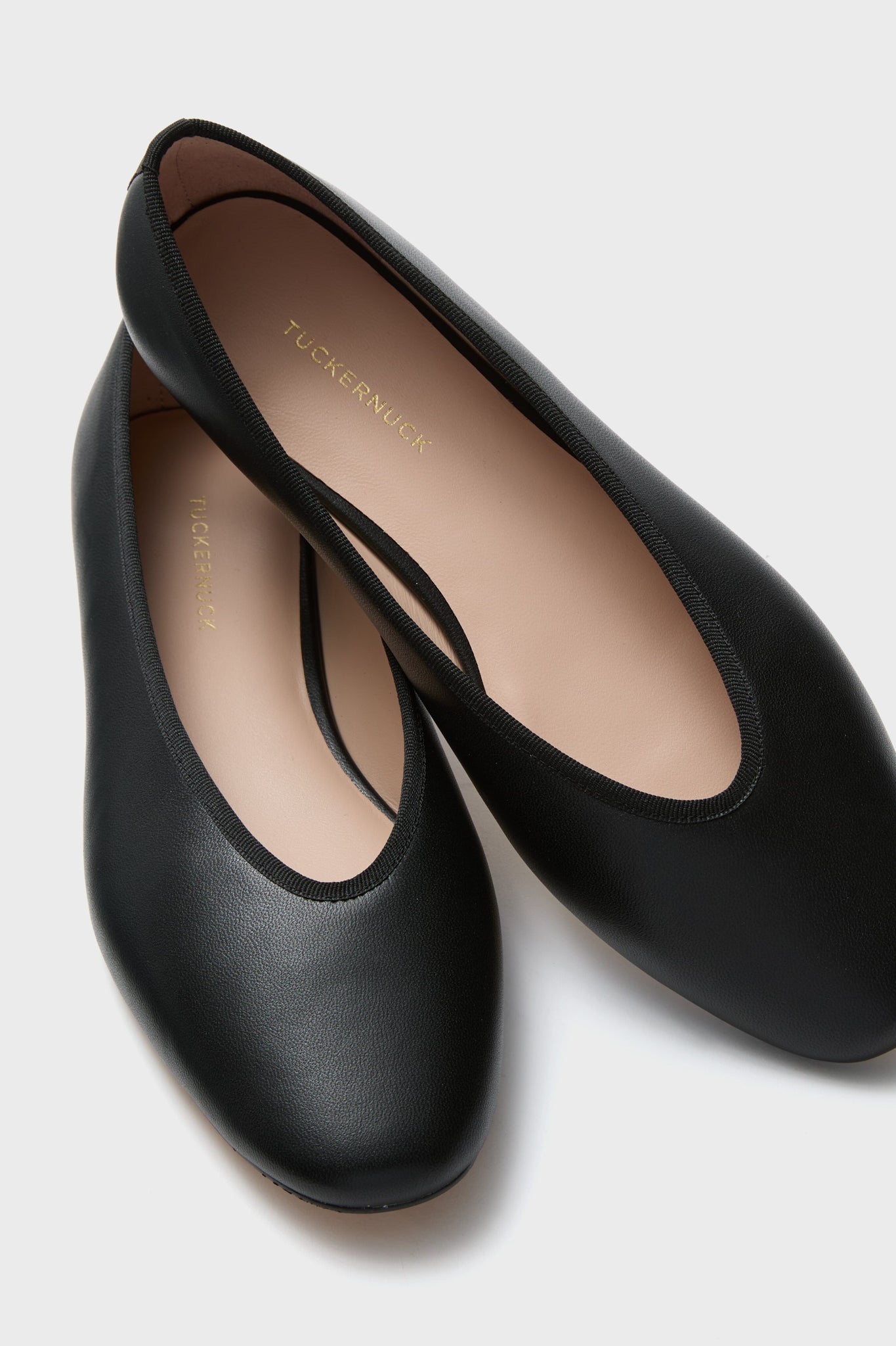  Black Leather Nina Flats