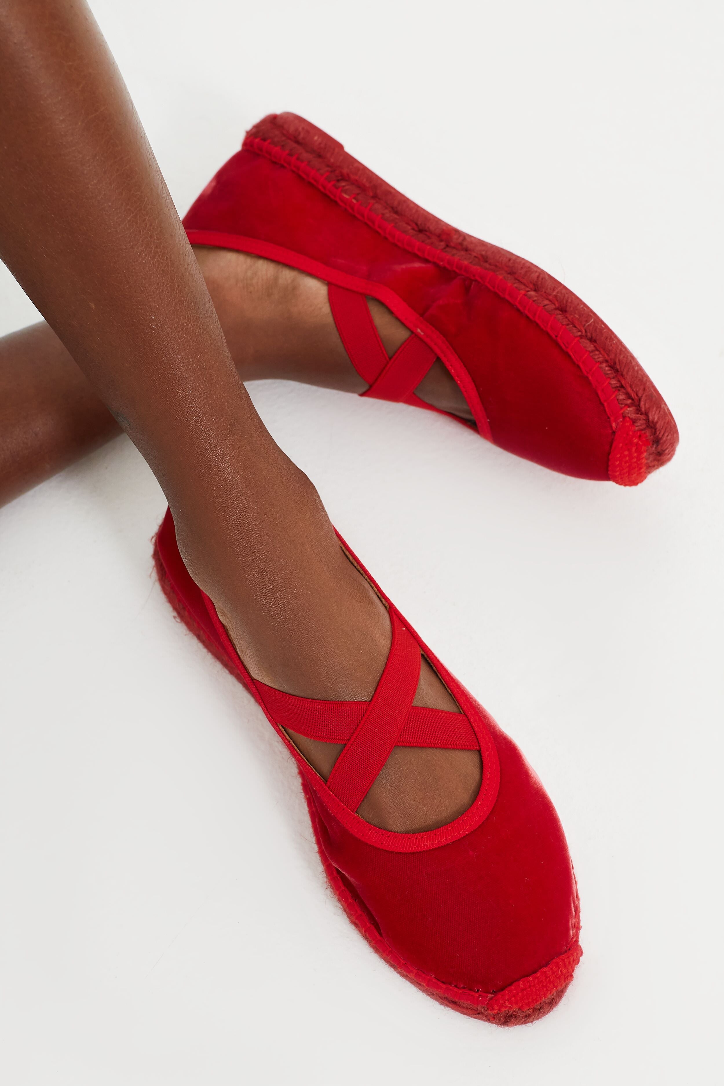 Lipstick Chico Velvet Espadrilles