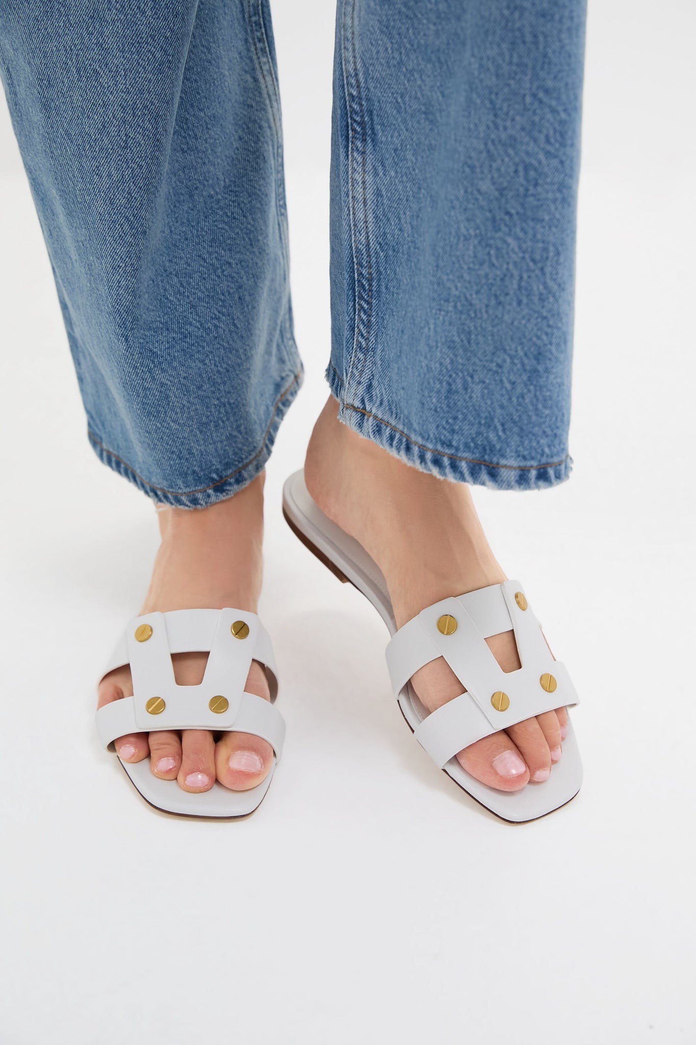 Veronica Beard Coconut Via Slides