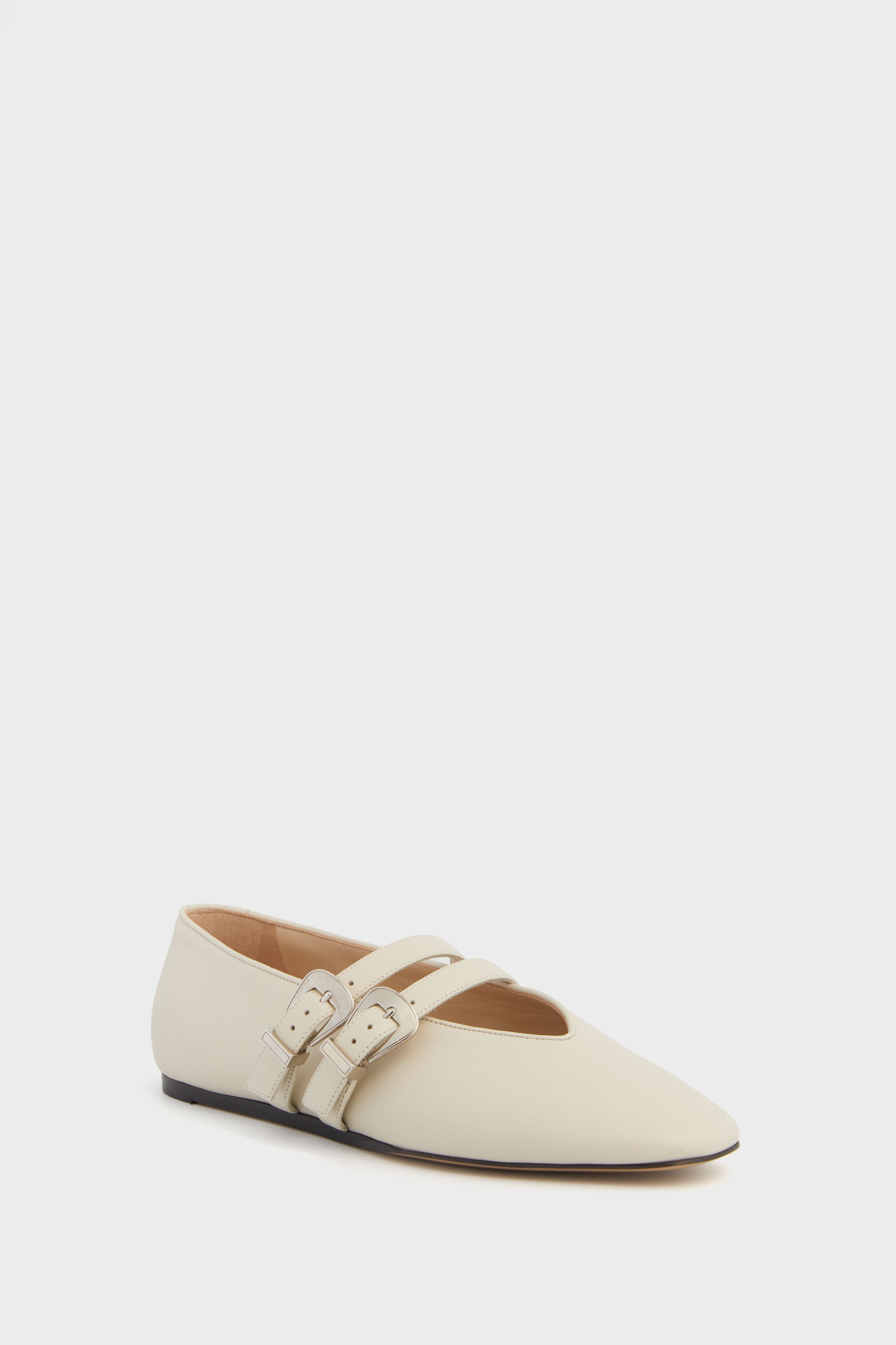  Ecru Claudia Leather Slippers