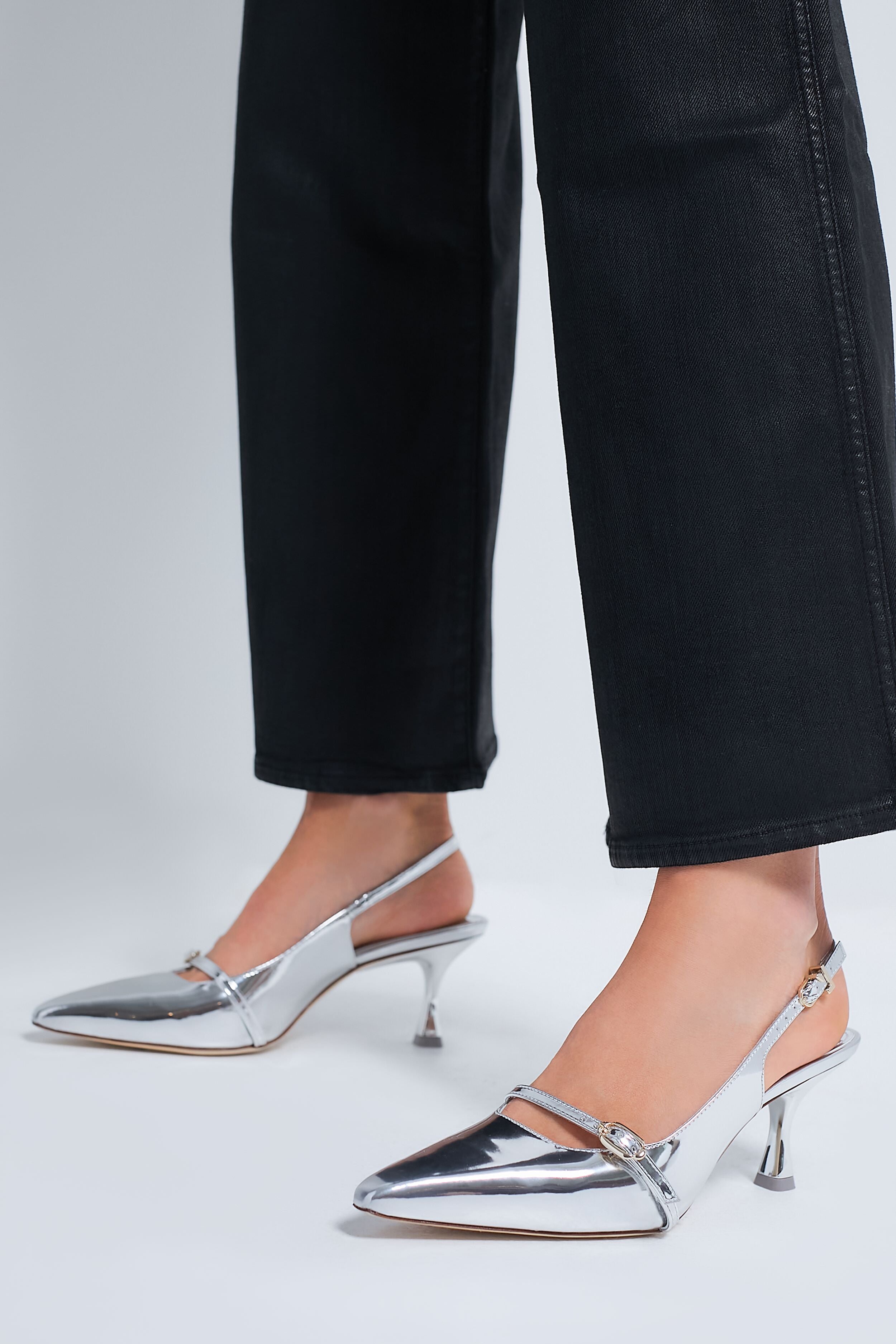  Silver Specchio Ines Pump