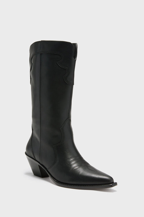  Black Leather Wilson Western Boots