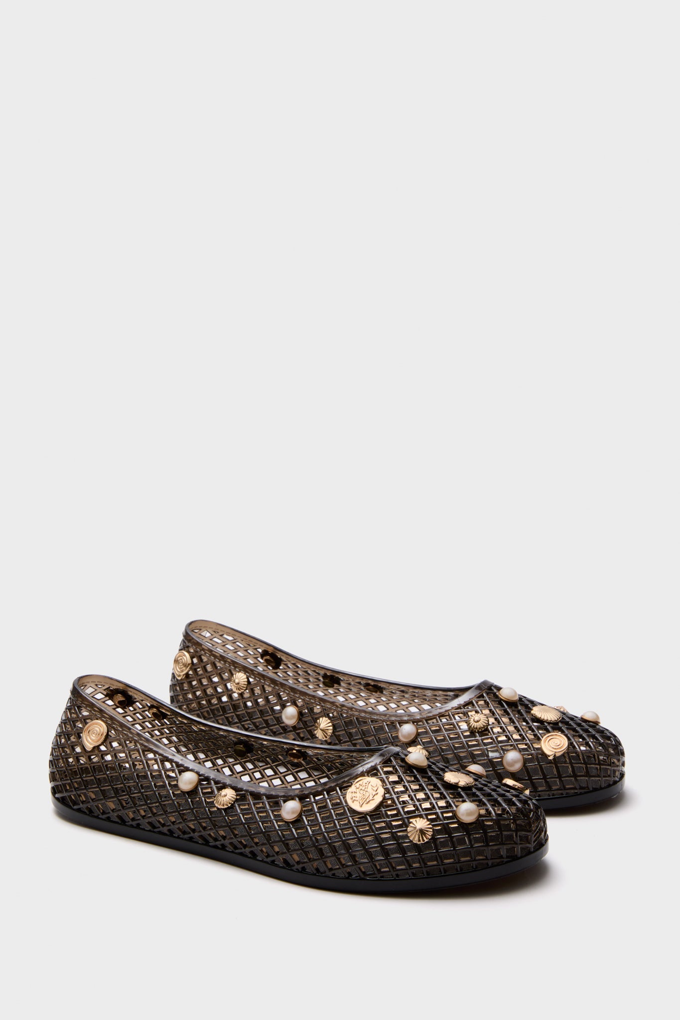 Ancient Greek Sandals Black Iro Jelly Shell Flats
