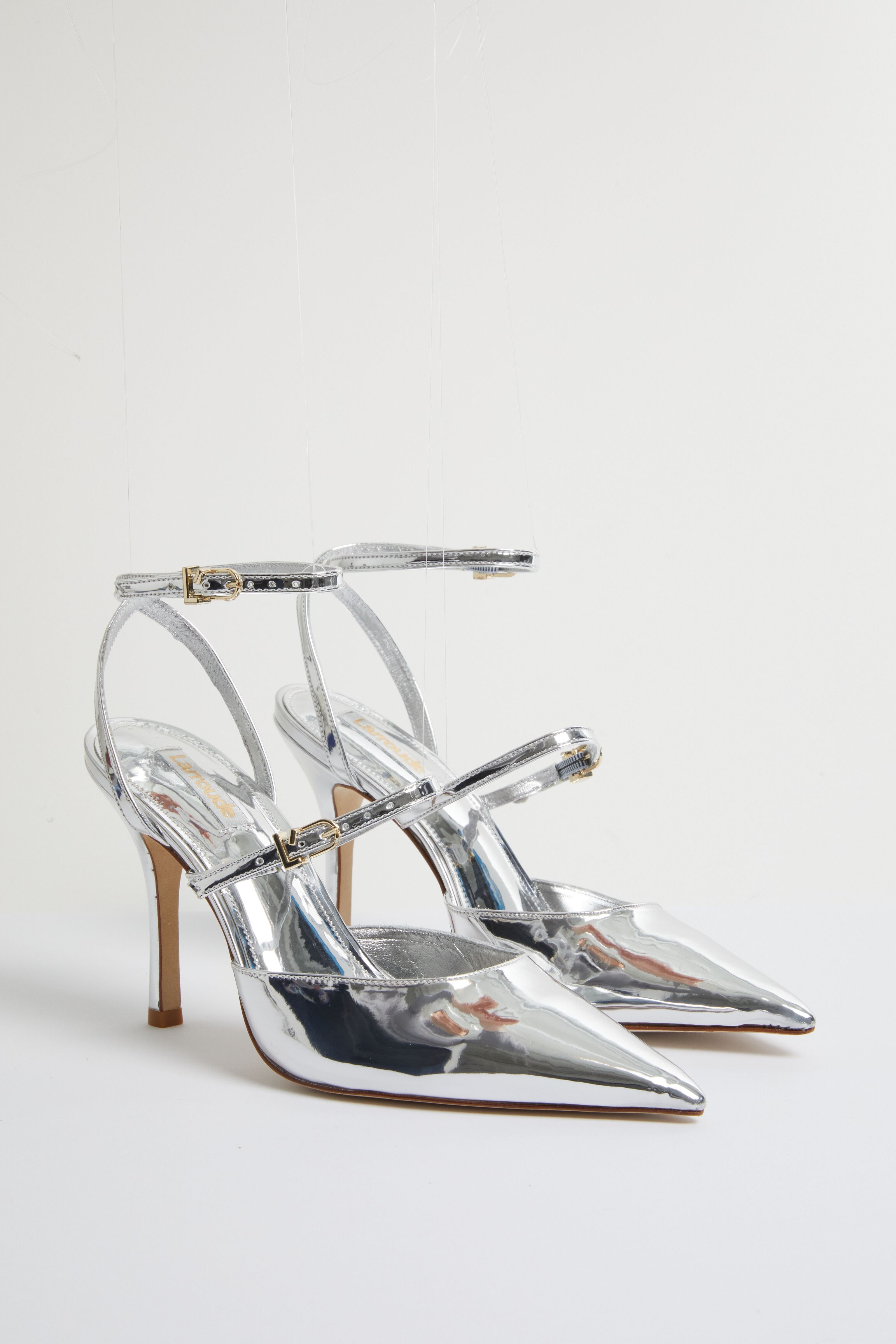  Silver Specchio Kris Pumps