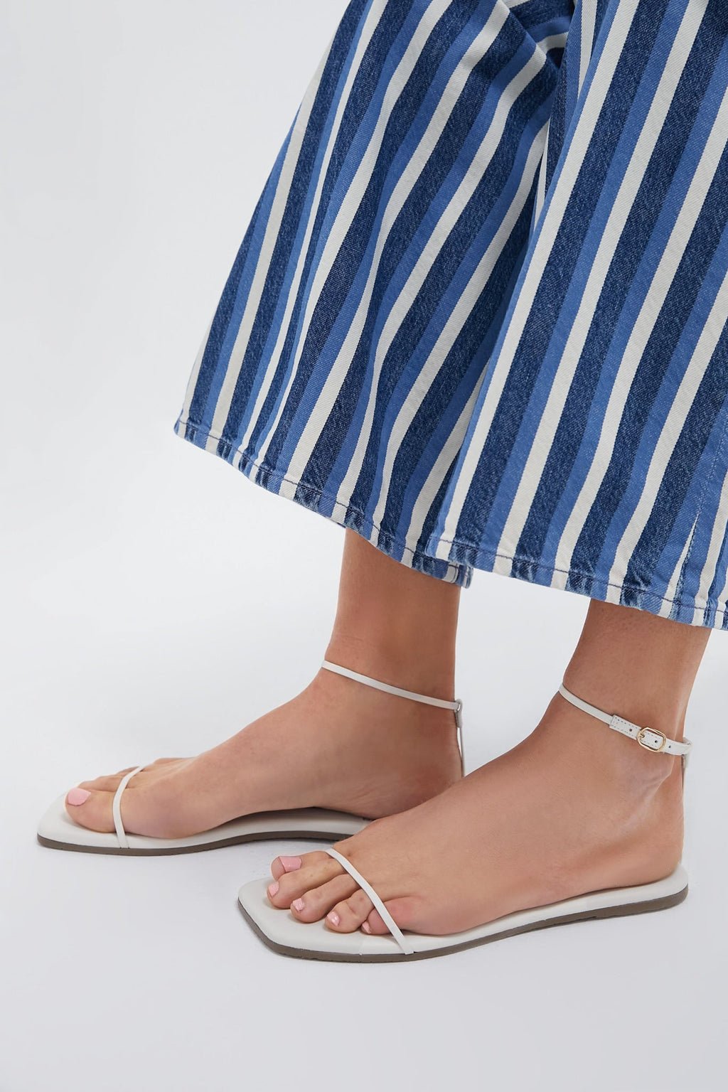  Cream Square Toe Twiggy Sandals