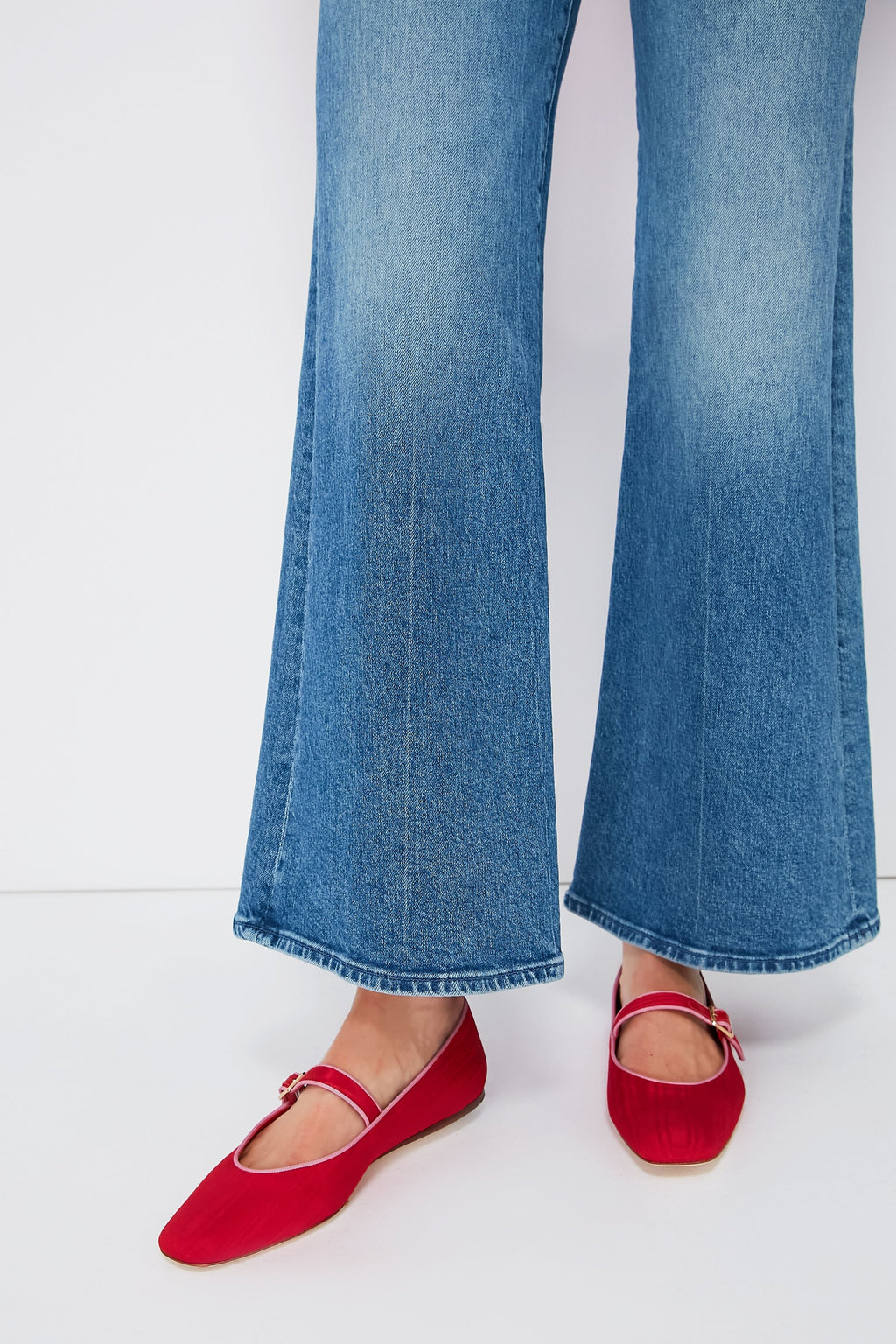Loeffler Randall Red Moire Ginger Mary Jane Flat