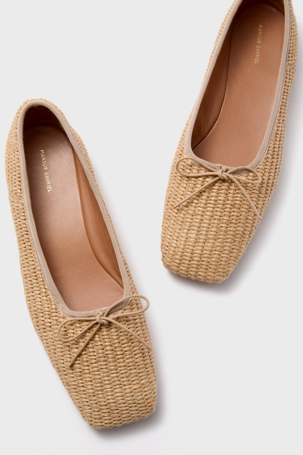 Mansur Gavriel Natural Square Toe Ballerina
