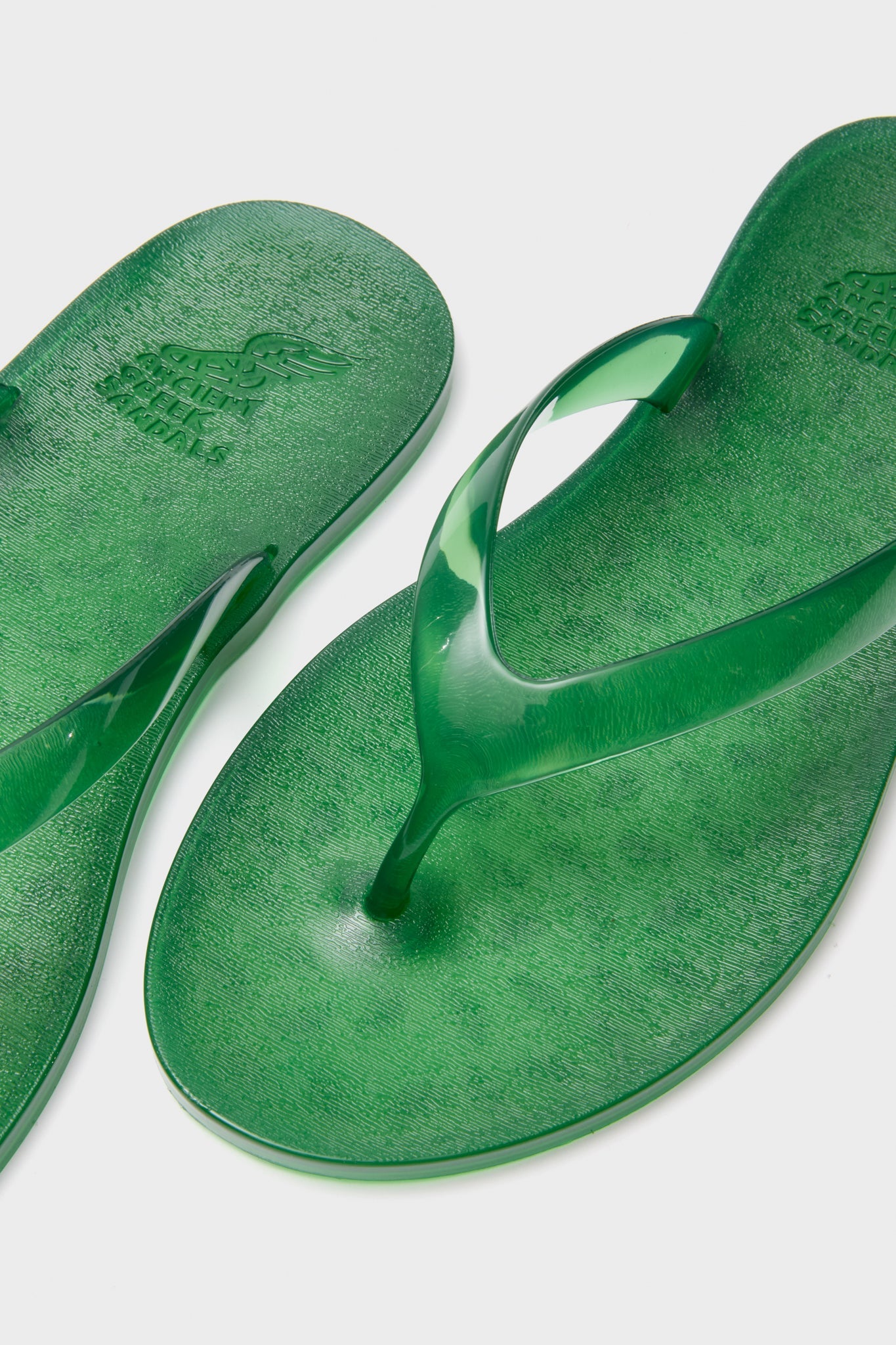 Ancient Greek Sandals Green Jelly Flip Flops