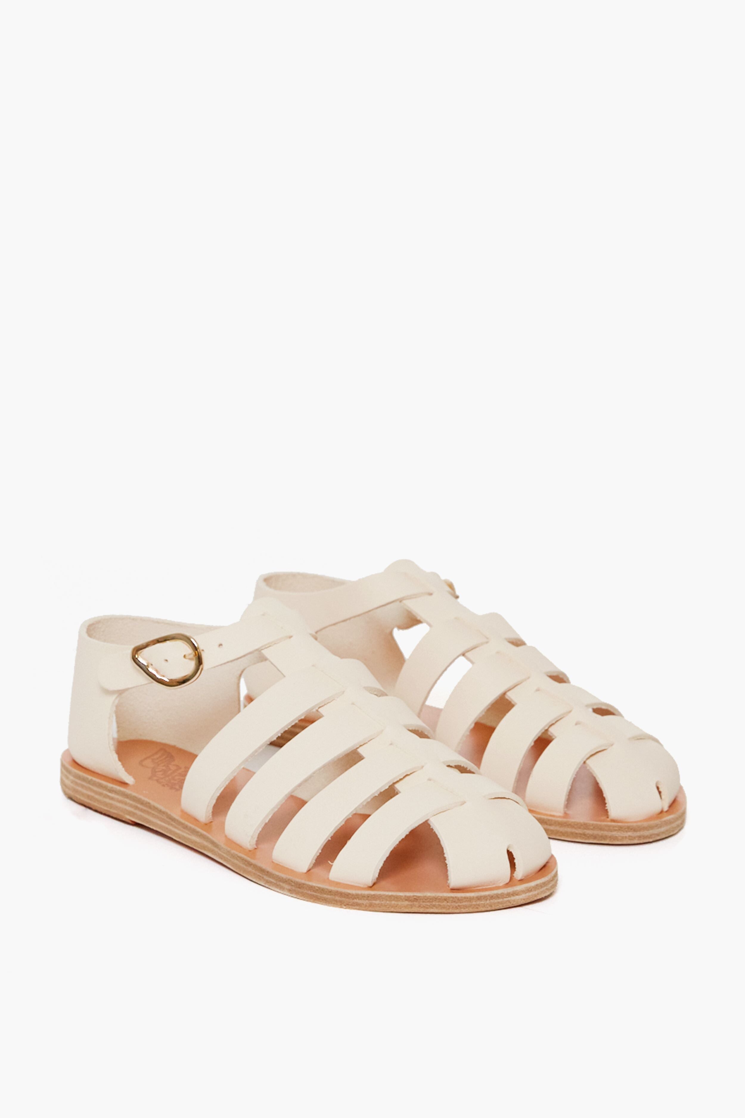Ancient Greek Sandals White Homeria Sandals