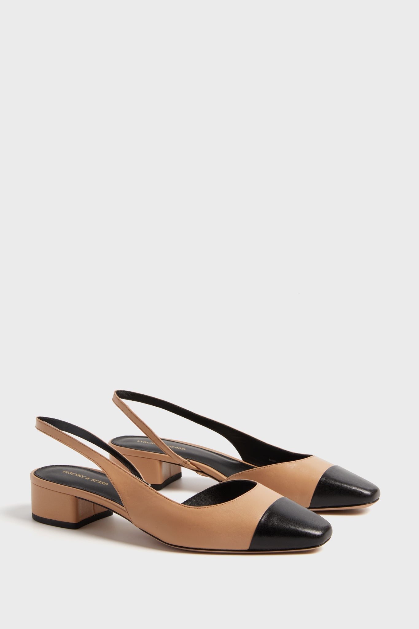 Veronica Beard Black Natural Cecile Sling Back Heels