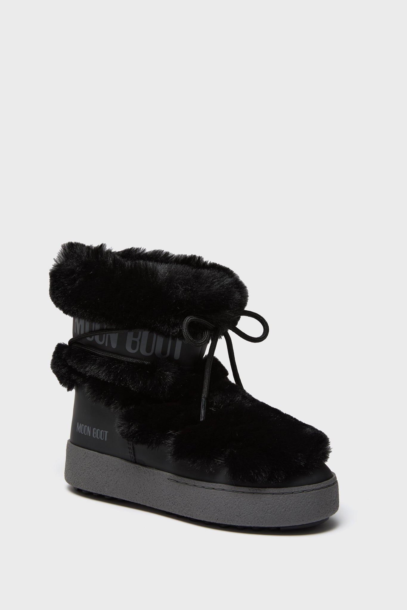 Moon Boot Black LTrack Faux Fur Boots