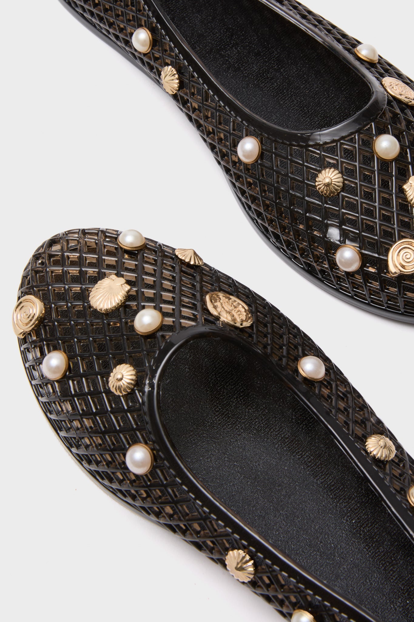 Ancient Greek Sandals Black Iro Jelly Shell Flats